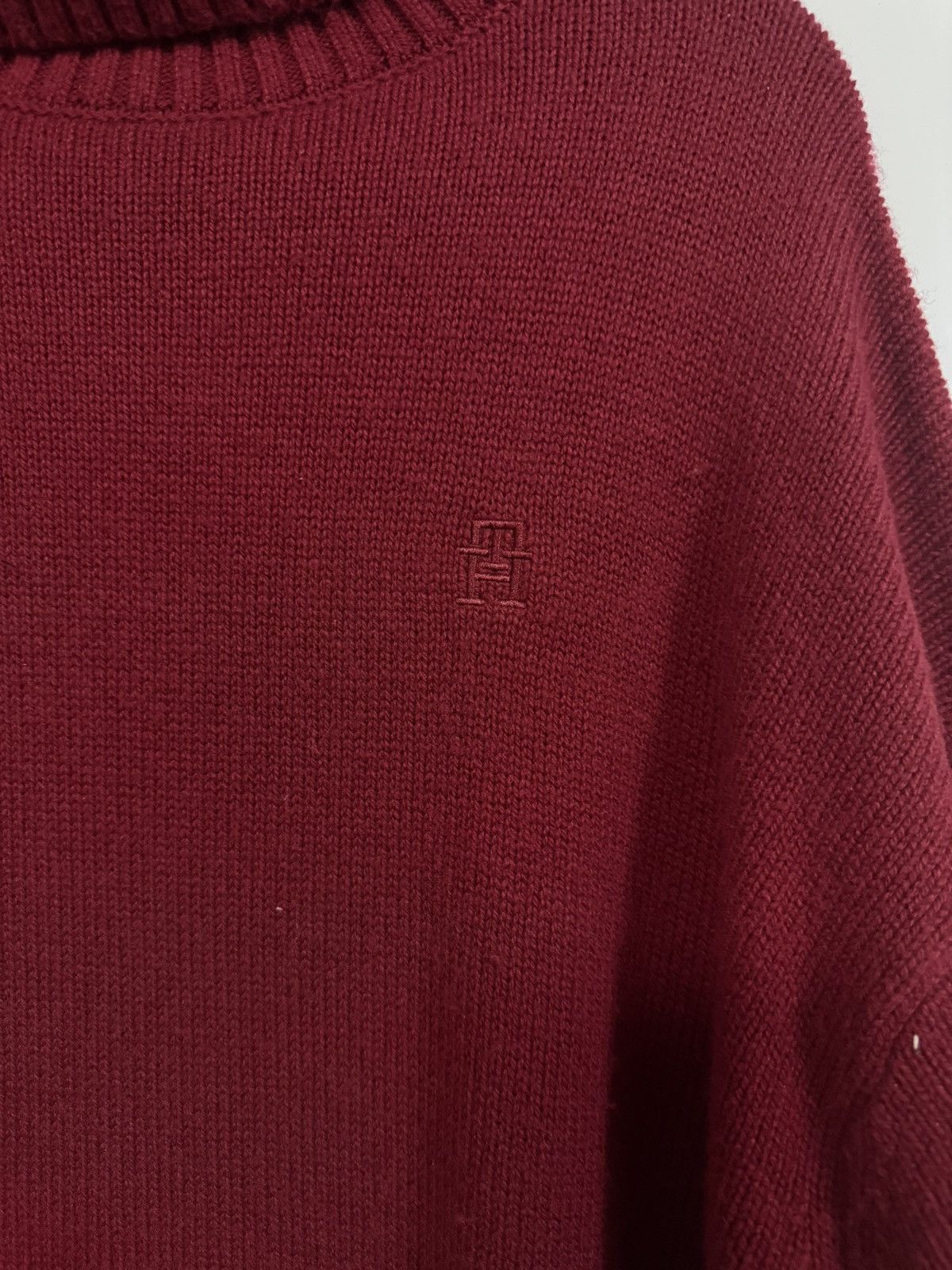 Tommy Hilfiger vintage burgundy tommy hilfiger wool sweater Size M / US 6-8 / IT 42-44 - 2 Thumbnail