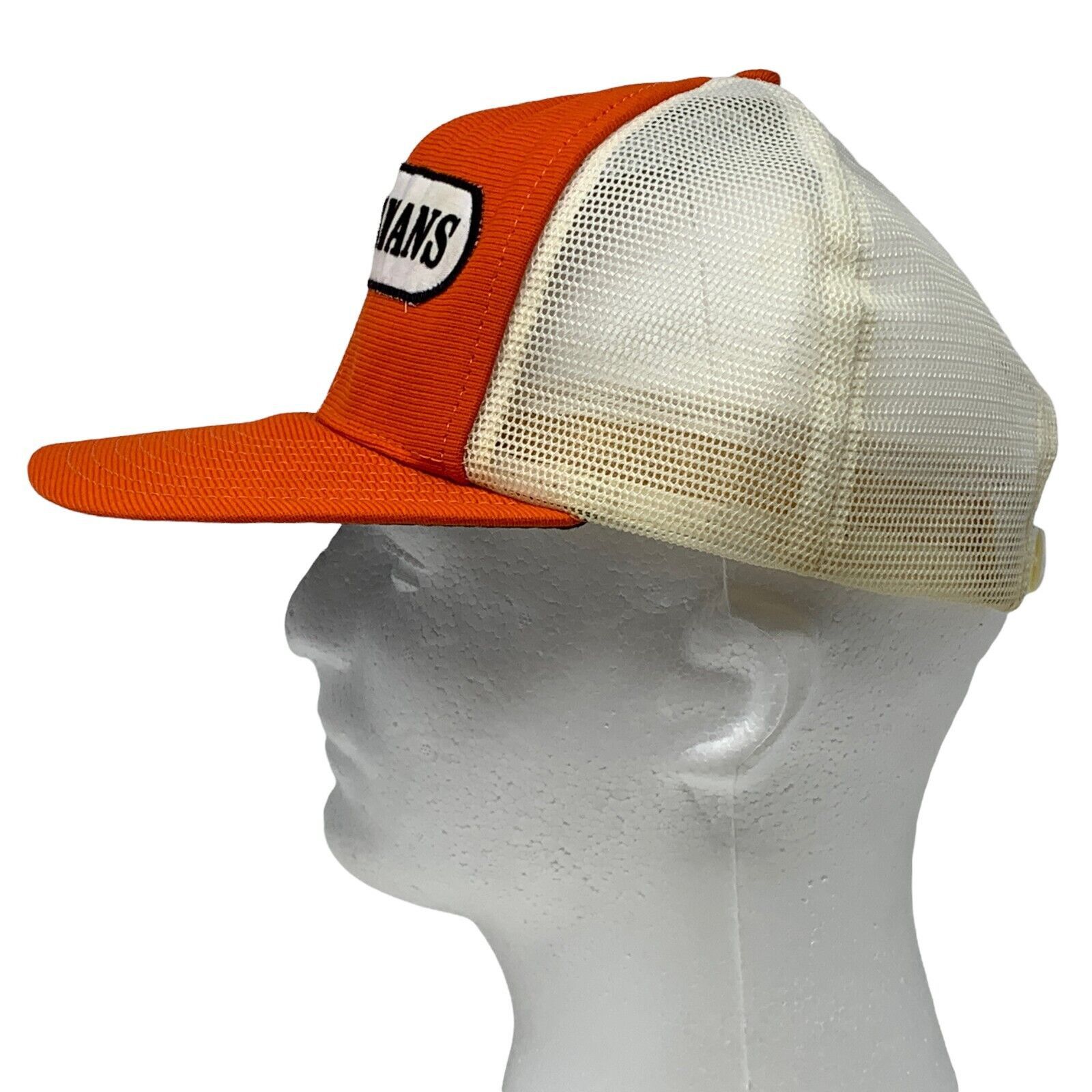 Vintage Vintage 80s Sportsmans Trucker Hat Baseball Cap Orange USA Size ONE SIZE - 7 Thumbnail
