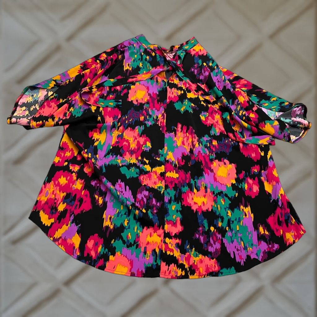 Shein SheIn Blouse Tunic Multicolor Colorblock Short Sleeve Mock Neck 4XL Womens Casual Bohemian Aztec Beach Colorful Shirt Shirts Mens Womens Size XXL / US 16-18 / IT 52-54 - 1 Thumbnail