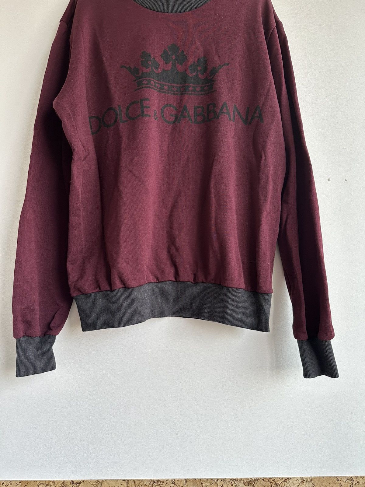 Dolce & Gabbana Dolce & Gabbana Cherry Dark Red Big Logo Sweatshirt Size 50 Size US M / EU 48-50 / 2 - 3 Thumbnail