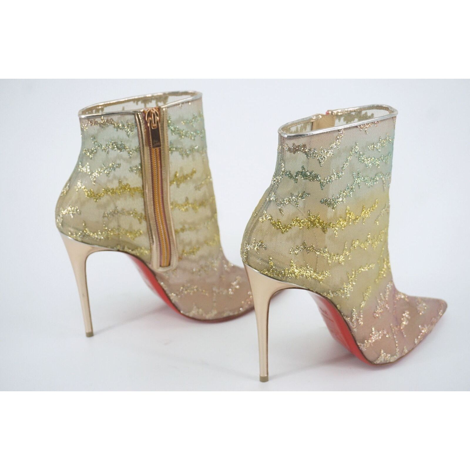 Christian Louboutin Christian Louboutin Nancy Booties Glitter Mesh Ankle Size US 7.5 / IT 37.5 - 2 Thumbnail