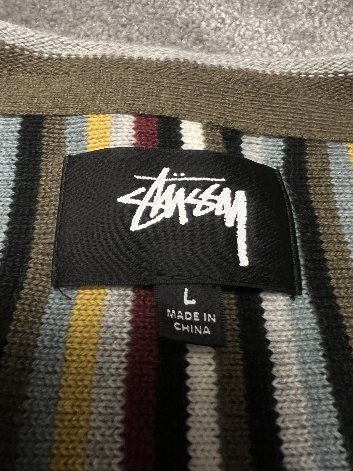 Stussy Stussy Stripe Pattern Cardigan Size US L / EU 52-54 / 3 - 4 Thumbnail