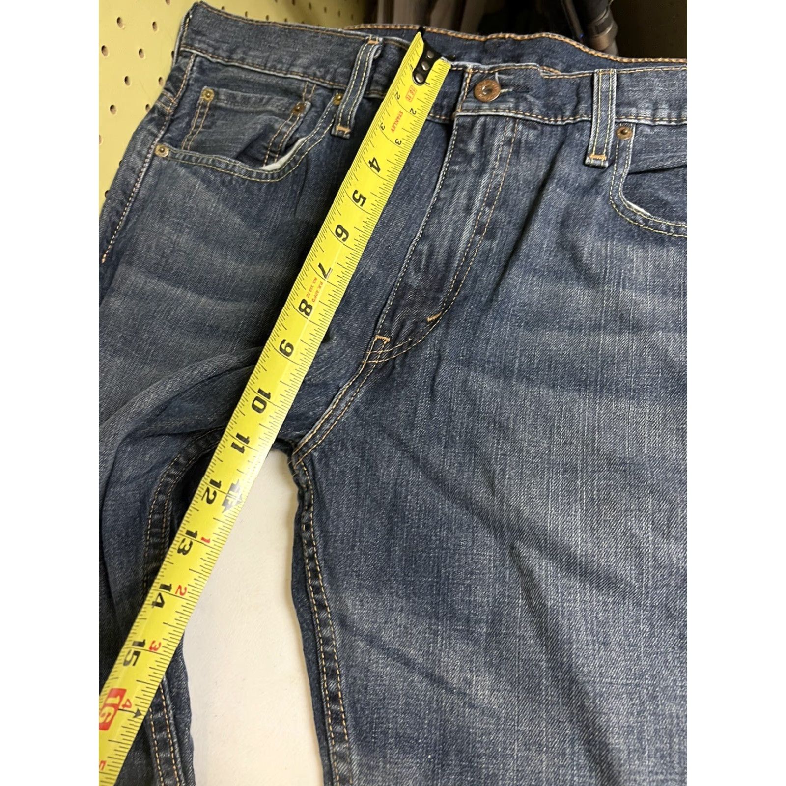 Levi's Levi's 569 Loose Straight Denim Jeans 100% Cotton 36x32 Blue Dark Distressed Mid Rise Mens Regular Jeans 5-Pocket Pattern Solid Cap Size US 36 / EU 52 - 6 Thumbnail