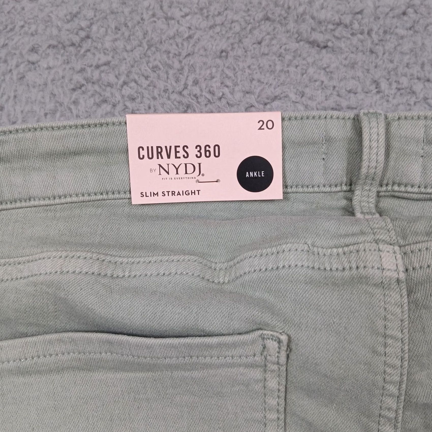 NYDJ NYDJ Jeans Womens 20 Plus Curves 360 Slim Straight Ankle Desert Wil NWT Jeans Slim Straight Ankle Plus Size 20 Womens Green Size 42" / US 20 - 3 Thumbnail