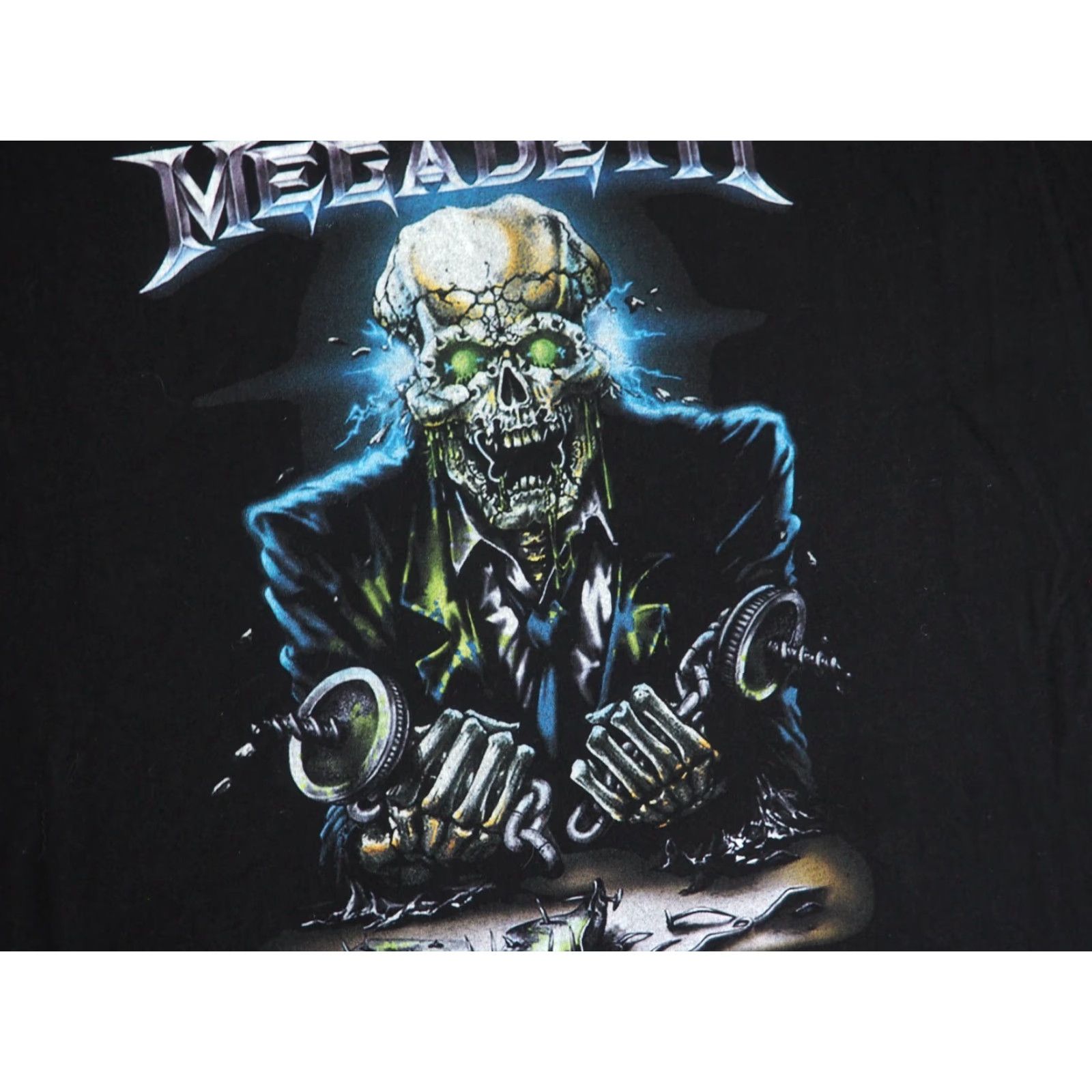 Fruit Of The Loom Megadeth Skeleton Skull Metal Tour Black Band Tee T-Shirt Mens 5XL Size US XXL / EU 58 / 5 - 4 Thumbnail