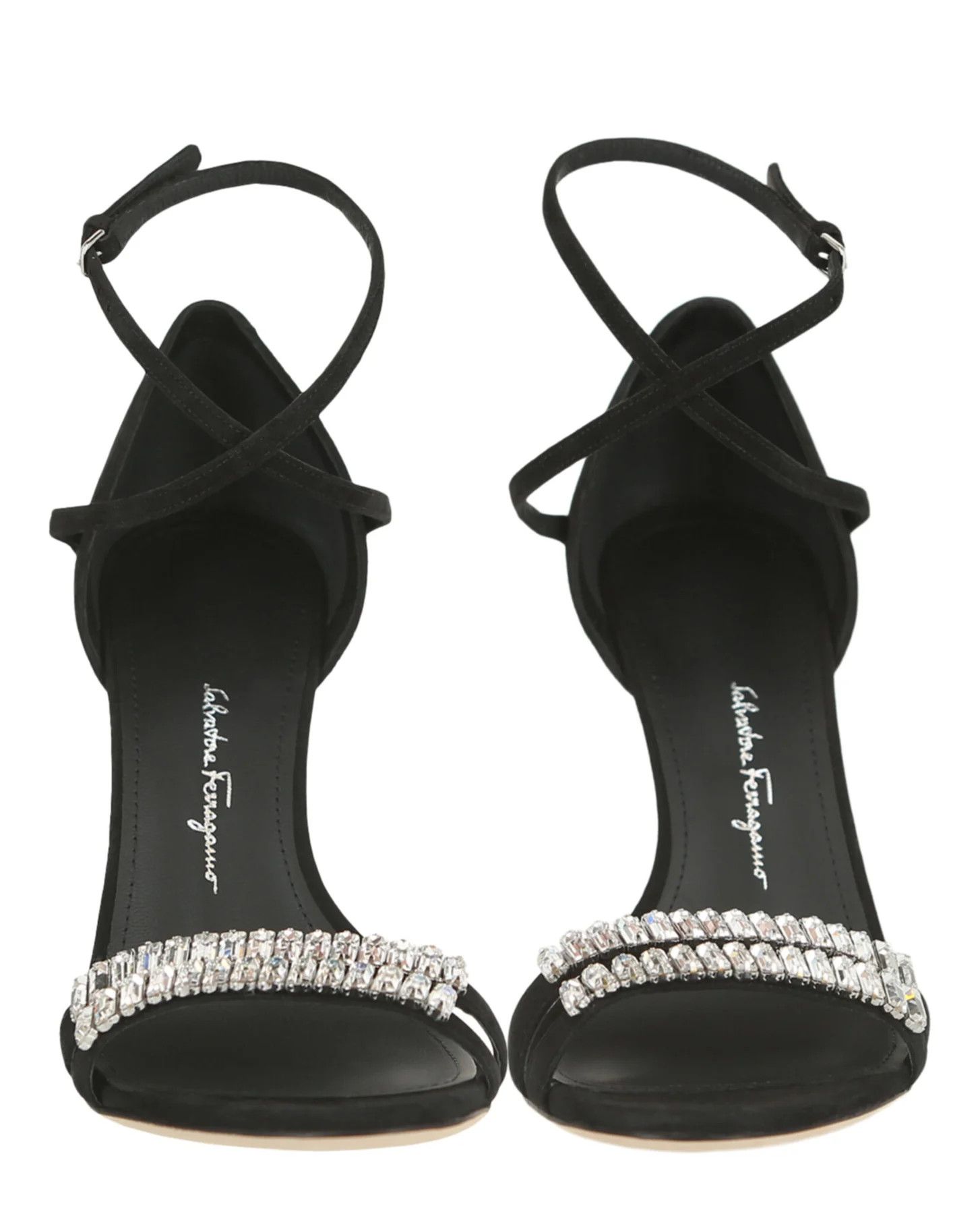Salvatore Ferragamo o1y0426 Slingback Sandals in Black/Silver Size US 9 / IT 39 - 5 Thumbnail