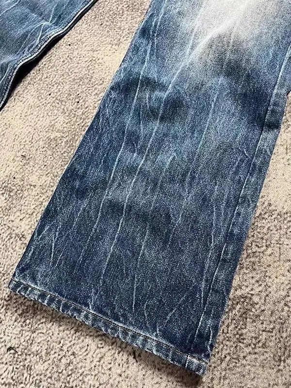 VIBE Vintage washed distressed lightning pleat micro-flare jeans Size US 32 / EU 48 - 7 Thumbnail