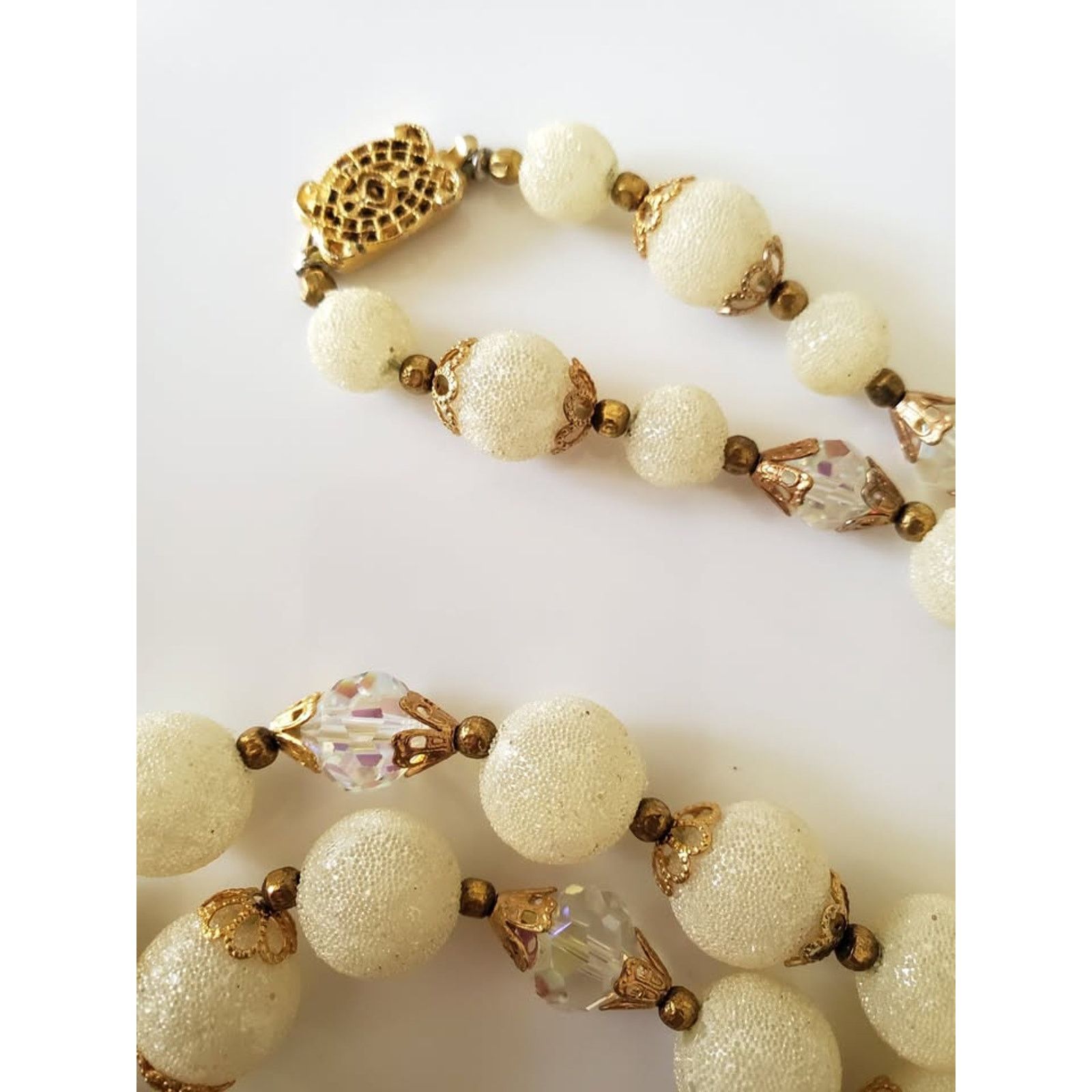 Other Vintage Mid-century Plastic Metallic Gold Beaded Necklace Size ONE SIZE - 3 Thumbnail