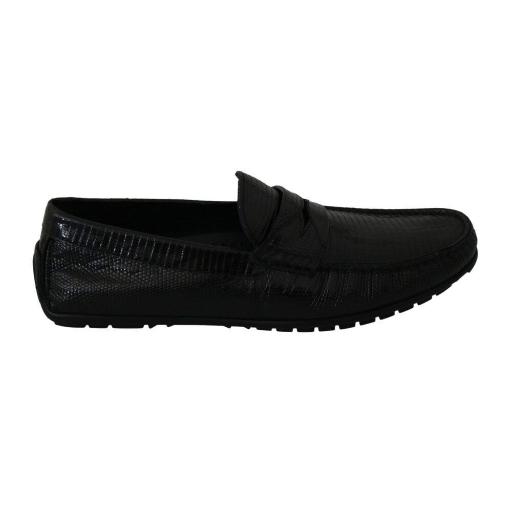 Dolce & Gabbana Dolce & Gabbana Exquisite Black Lizard Leather Loafers Size US 6 / EU 39 - 1 Thumbnail