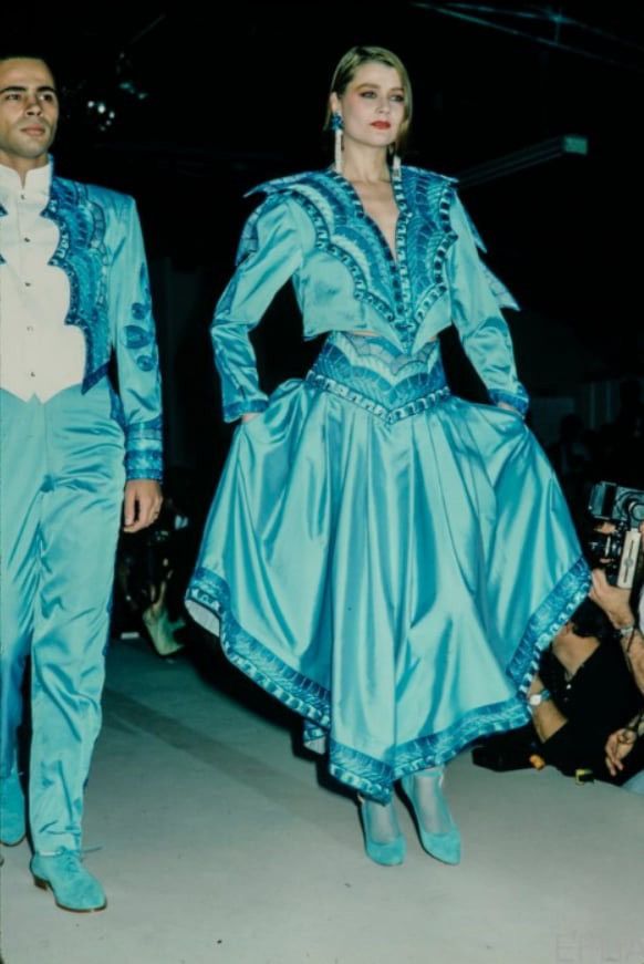 Kansai Yamamoto Runway Kansai Yamamoto SS83 water dragon costume suit set Size S / US 4 / IT 40 - 4 Thumbnail