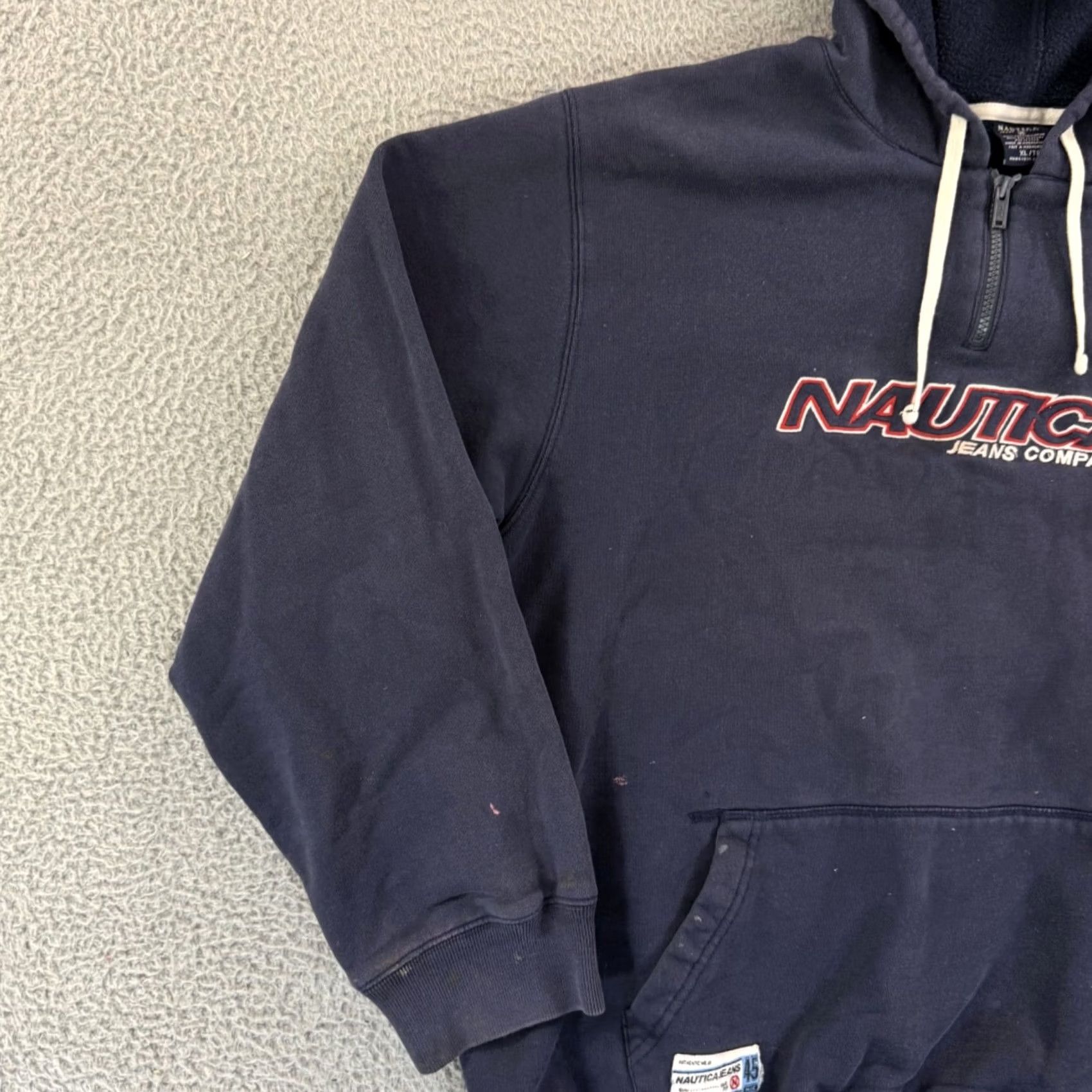 Nautica VINTAGE Nautica Hoodie Mens XL Blue 90s Pullover Zip Pocket Embroidered Logo Size US XL / EU 56 / 4 - 4 Thumbnail