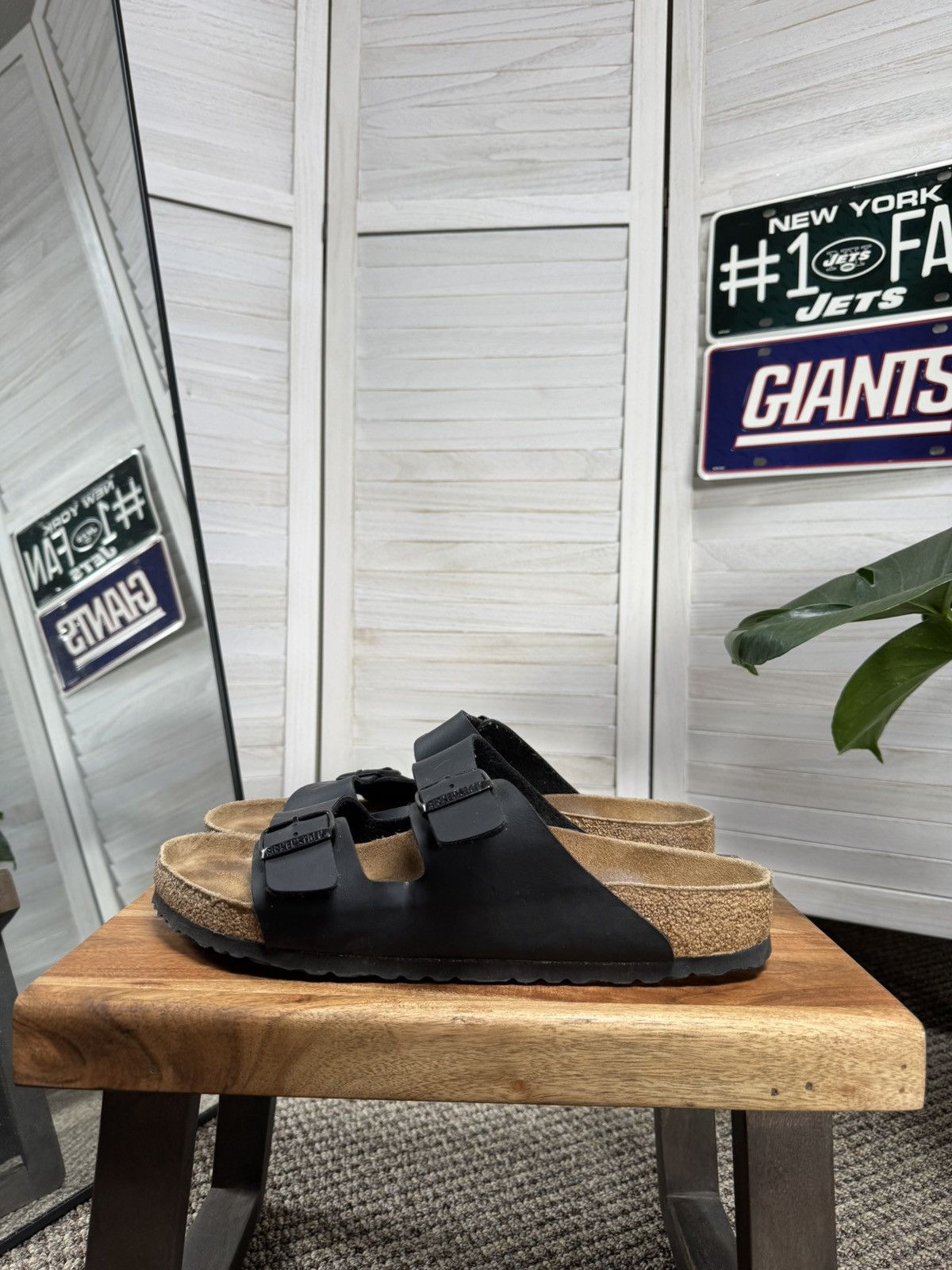 Birkenstock Men’s Leather Sandals Birkenstock Arizona Black Size:12 Size US 12 / EU 45 - 2 Thumbnail