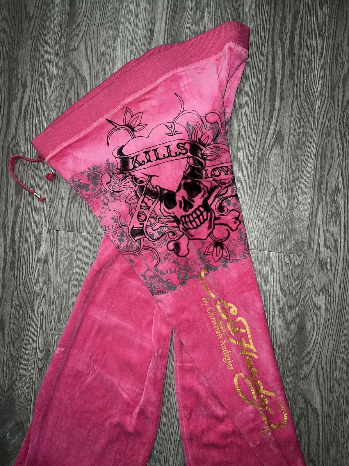Ed Hardy Ed Hardy velvet skull sweatpants 💗☠️ Size 28" / US 6 / IT 42 - 7 Thumbnail
