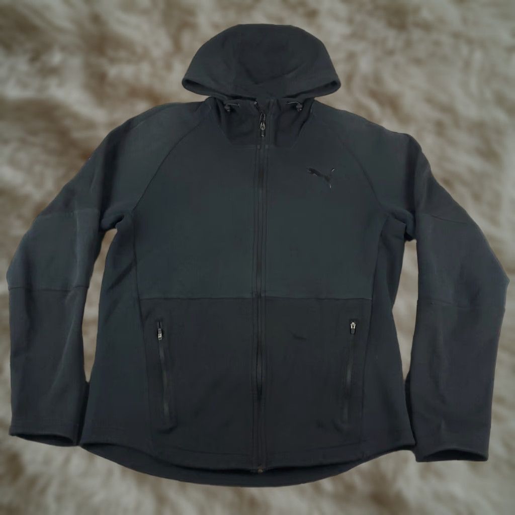 Puma PUMA Hoodie Mens XL Black Full Zip Casual Sweatshirt Size US XL / EU 56 / 4 - 1 Thumbnail