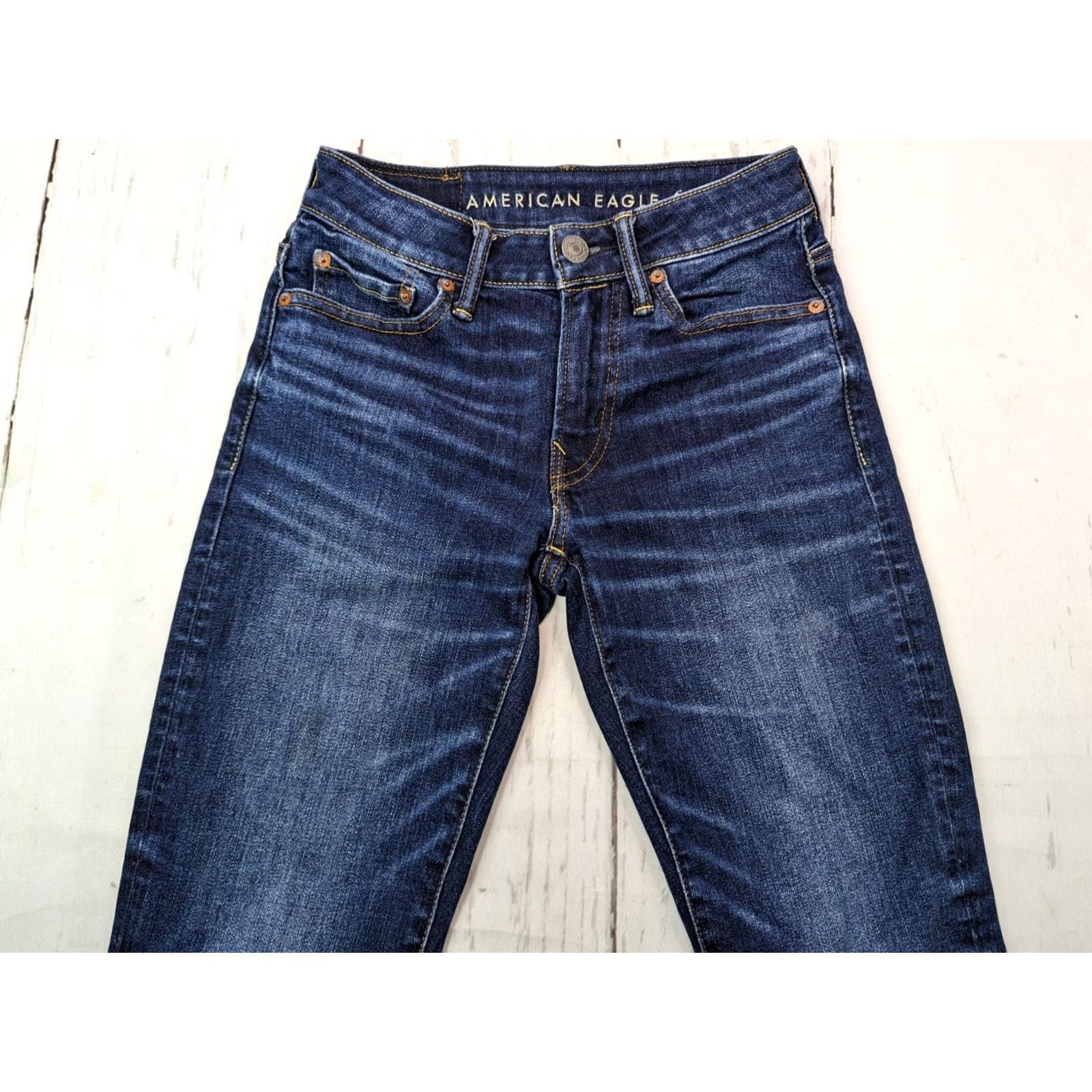 American Eagle Outfitters VINTAGE? No — American Eagle Airflex+ Skinny Jeans Womens 26x28 Blue Denim Stretch Jeans Size 26" / US 2 / IT 38 - 4 Thumbnail