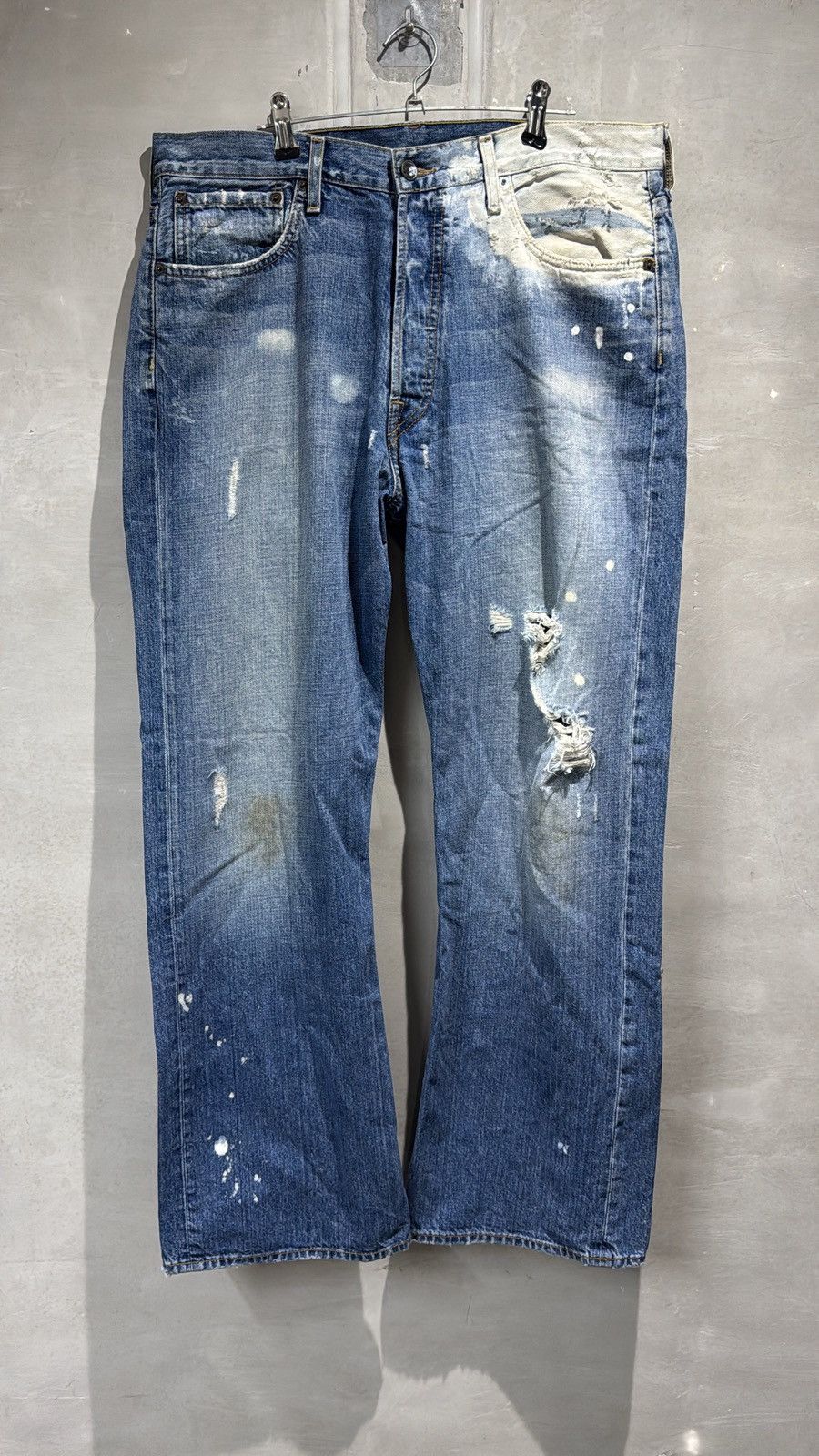 Ruehl No. 925 Ruehl 925 Distressed Boot Cut Paint Splatter Denim Jeans Size US 35 - 22 Thumbnail