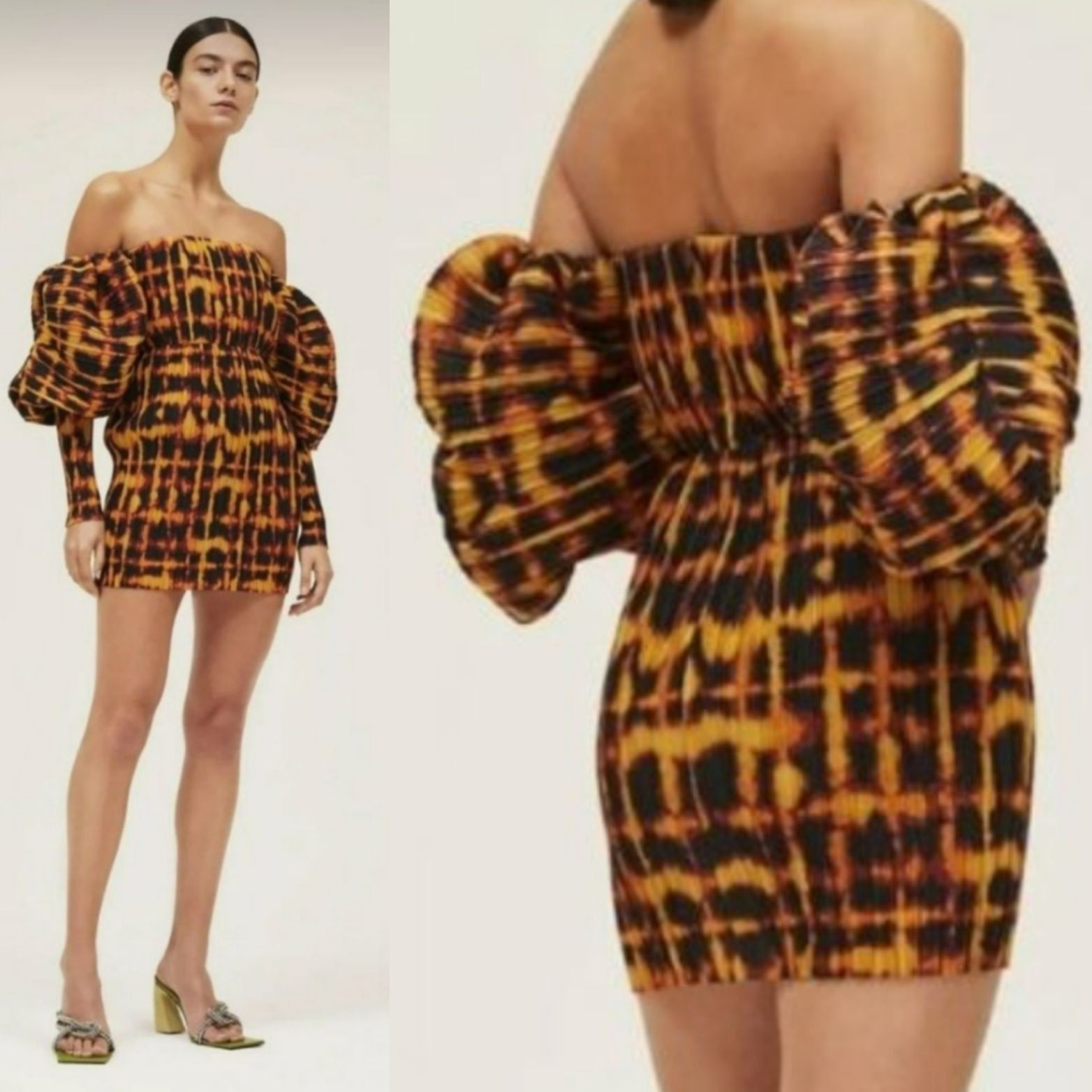 Solace London Solace London Skye Pleat Leopard Print Mini Dress Mindy Kali Size M / US 6-8 / IT 42-44 - 1 Thumbnail