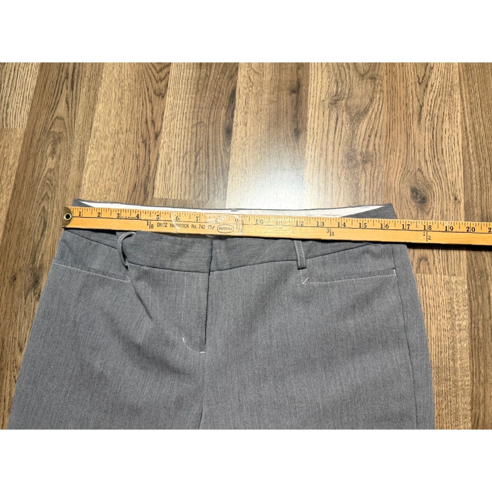 Express Express Pants Women's 10R Gray Flat Front Straight Dress Pants Shirt? Size 32" / US 10 / IT 46 - 7 Thumbnail