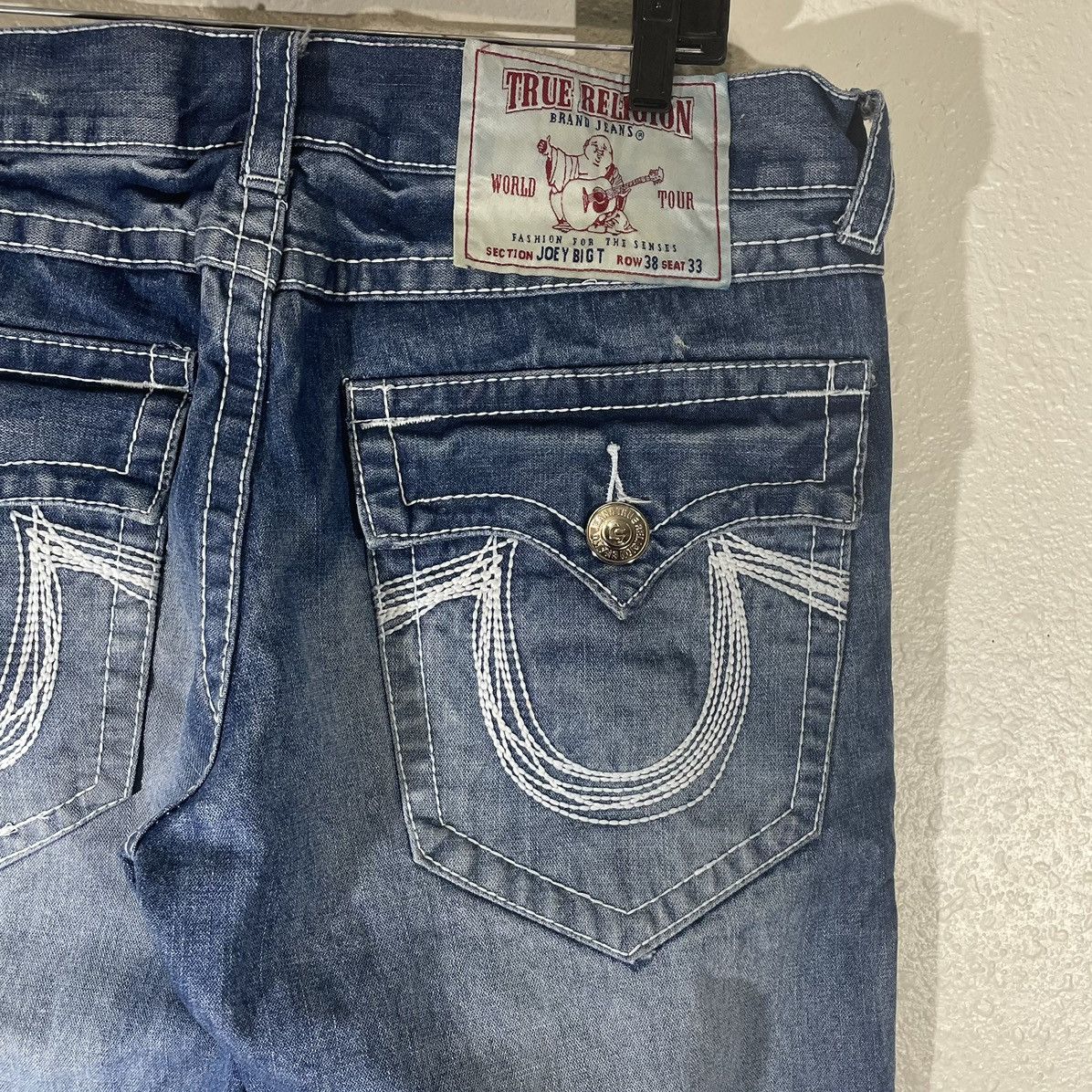 image of True Religion Jeans Joey Big T Mens 36X33 Made Usa in Blue (Size 38)