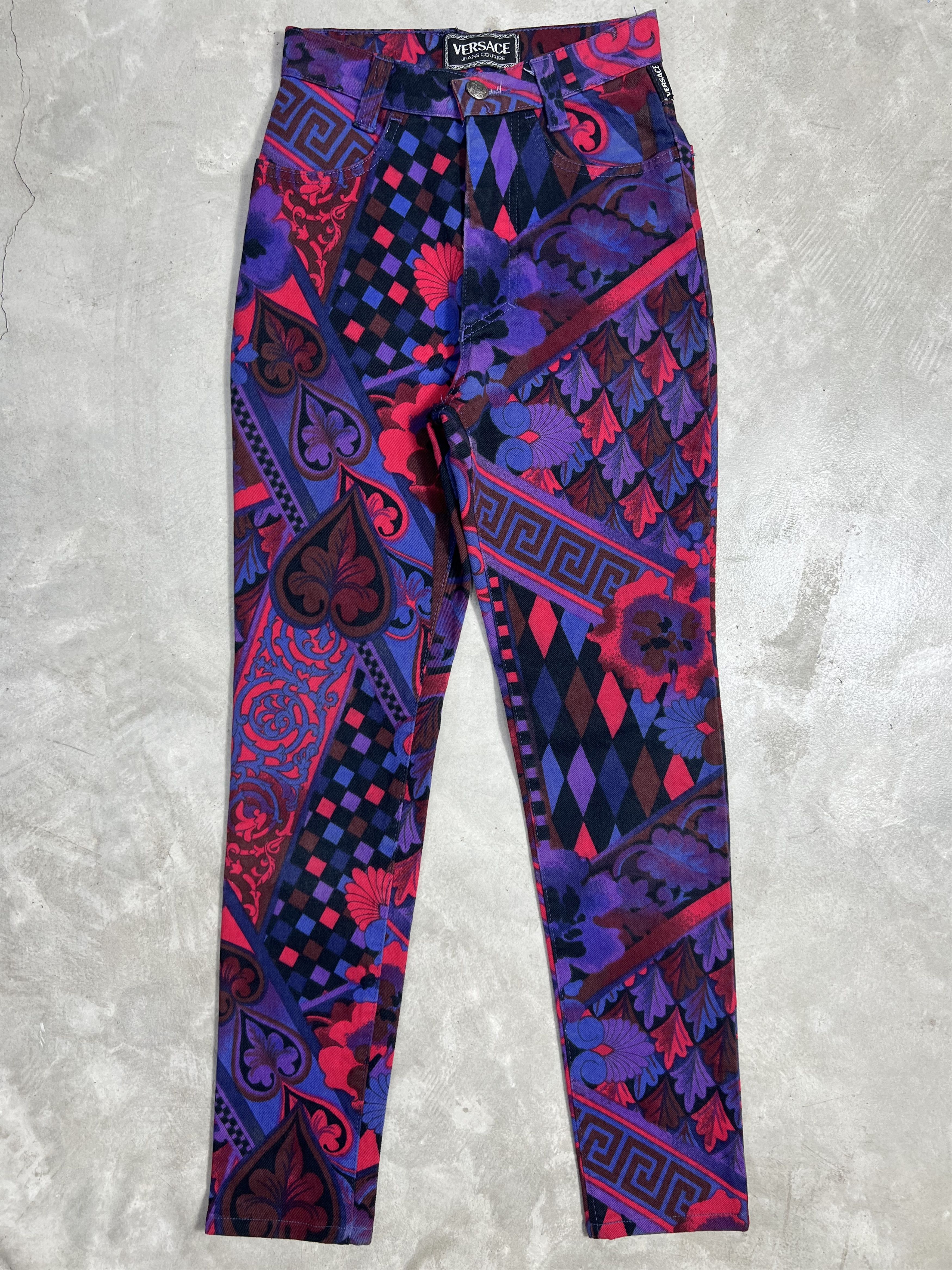 Versace Jeans Couture Vintage Versace Jeans Couture Print Denim Pant GTMPT154 Size 22" - 1 Thumbnail