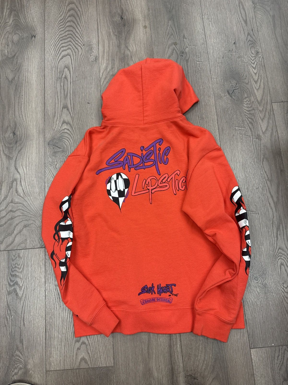 人気 CHROME HEARTS Matty Boy Sadistic Sick Heart フーディー Chrome Hearts Matty Boy Sadistic Lipstick Hoodie Red Men's - US