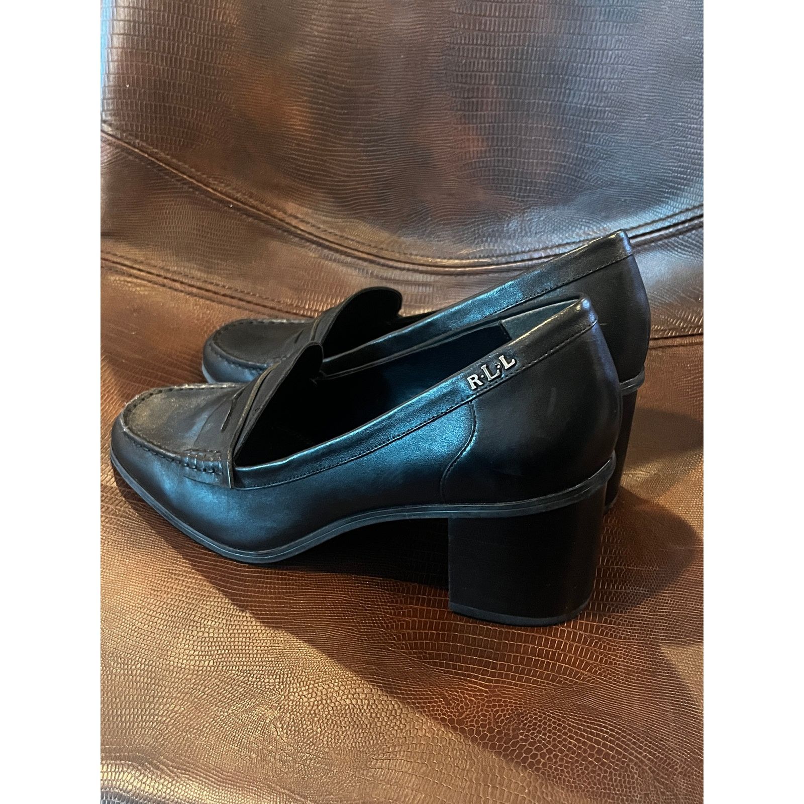 Lauren Ralph Lauren Lauren Ralph Lauren Darla Penny Loafer Pumps Black 8.5B Size US 8.5 / IT 38.5 - 4 Thumbnail