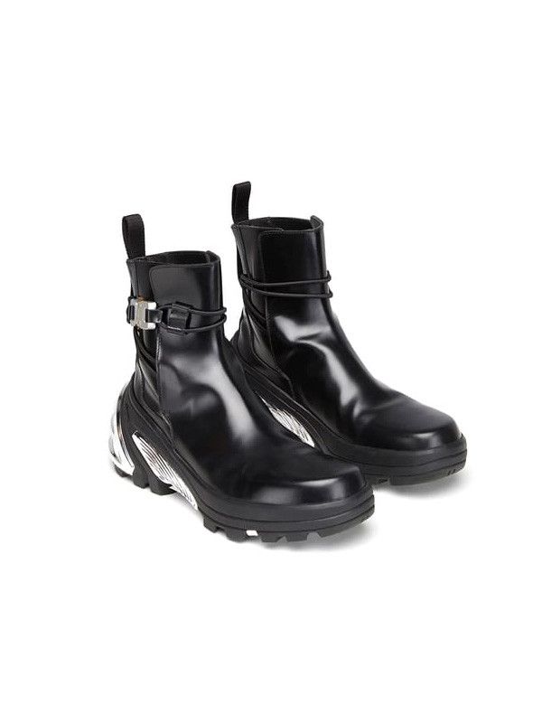 1017 ALYX 9SM 1017 ALYX 9SM Leather and Silver-Tone Chelsea Boots 'Black' Size US 11 / EU 44 - 2 Thumbnail