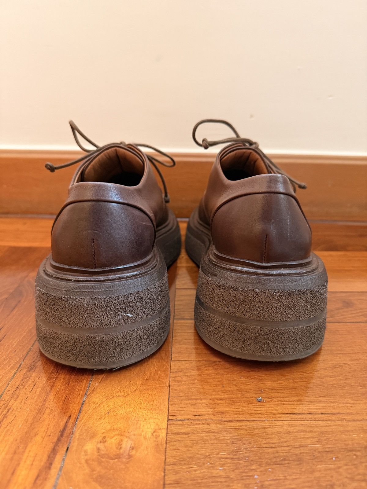 Marsèll Zuccolona Derby Dark Brown Leather Crepe Sole – 39
