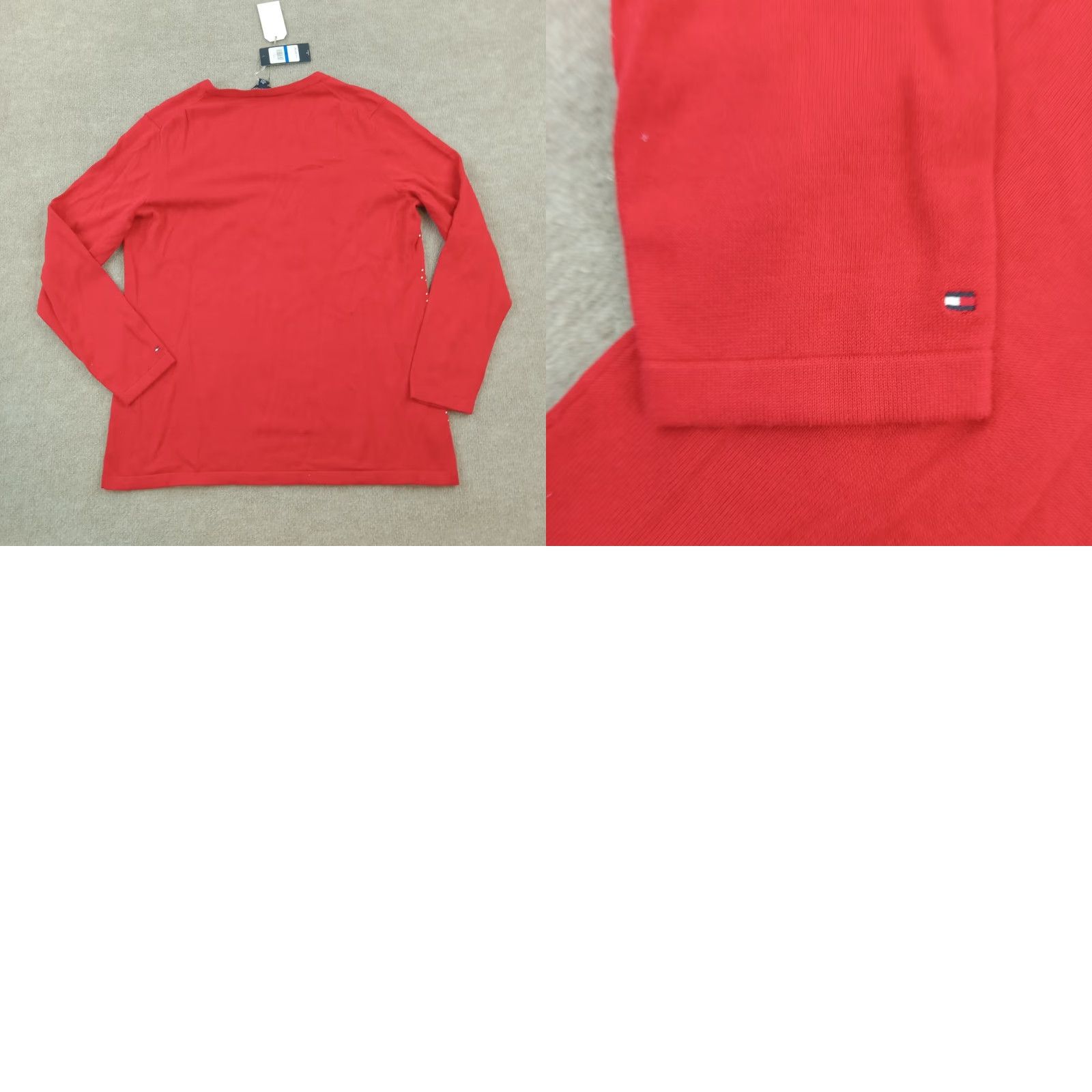 Tommy Hilfiger Tommy Hilfiger Womens Shirt Extra Large XL Red Pullover V Neck Size XL / US 12-14 / IT 48-50 - 8 Thumbnail