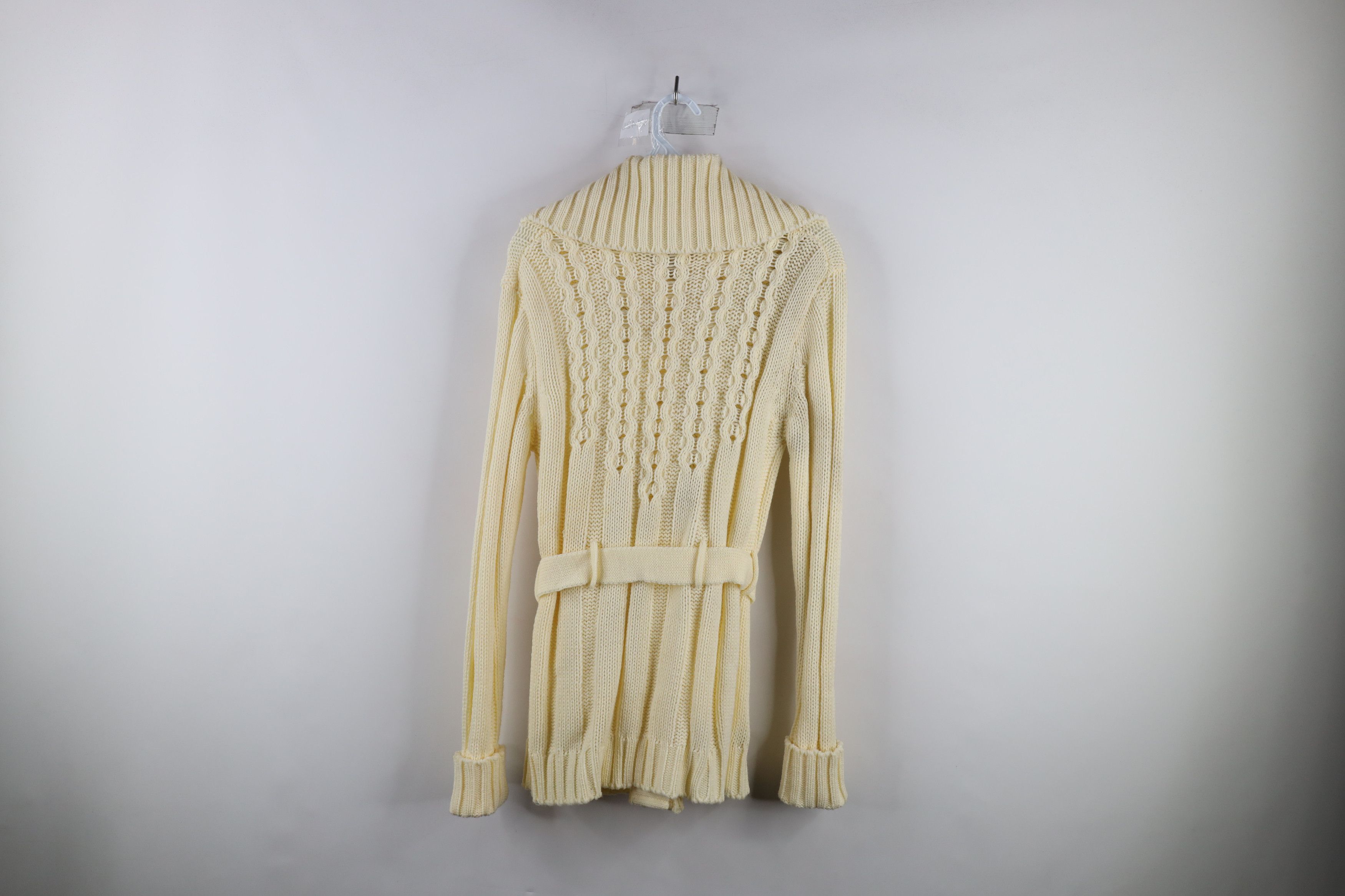 Vintage Deadstock Vintage 70s Cable Knit Fisherman Cardigan Sweater Size L / US 10 / IT 46 - 12 Thumbnail