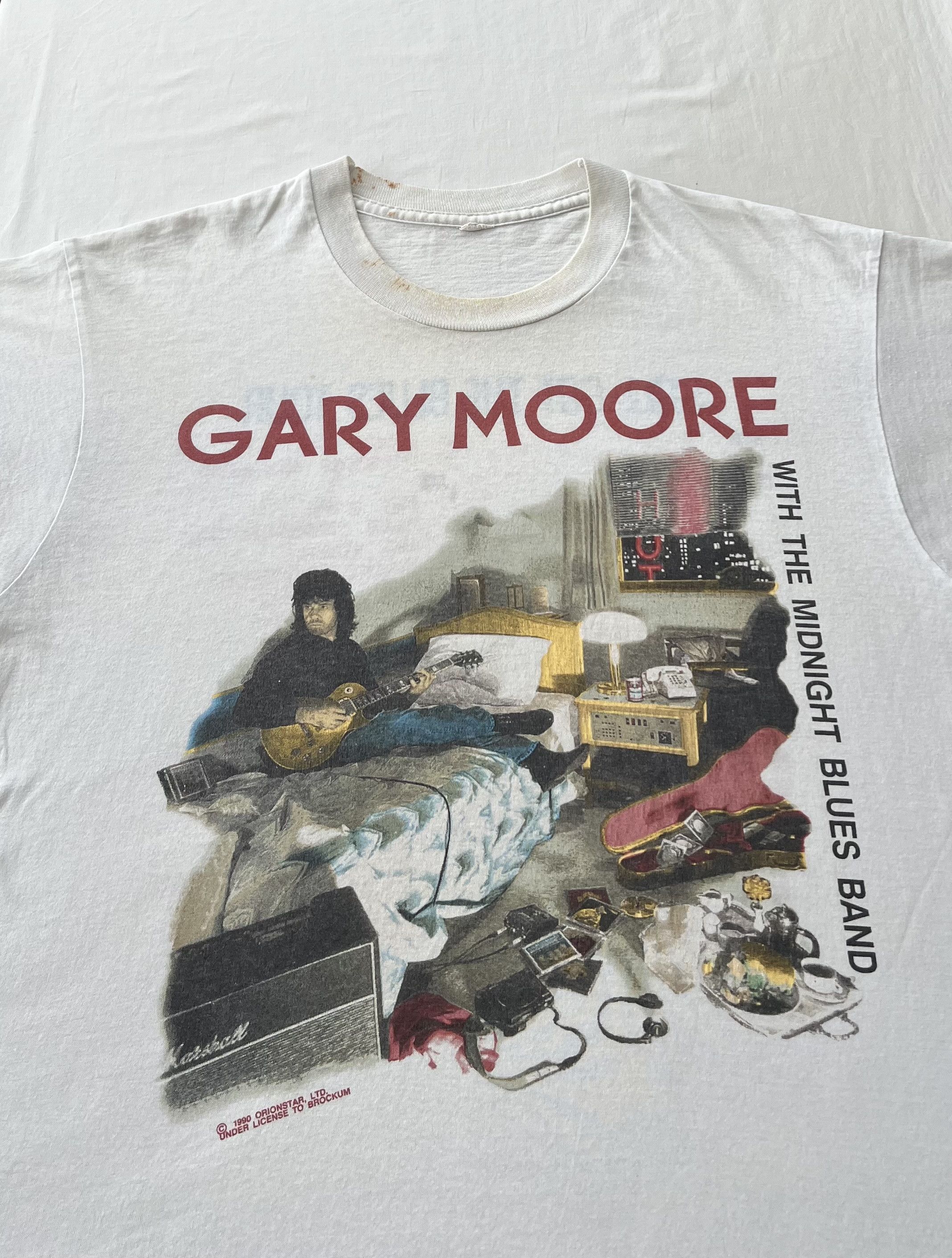Band Tees Vintage 1990 Gary Moore With The Midnight Blues Band T-shirt Size US M / EU 48-50 / 2 - 3 Thumbnail