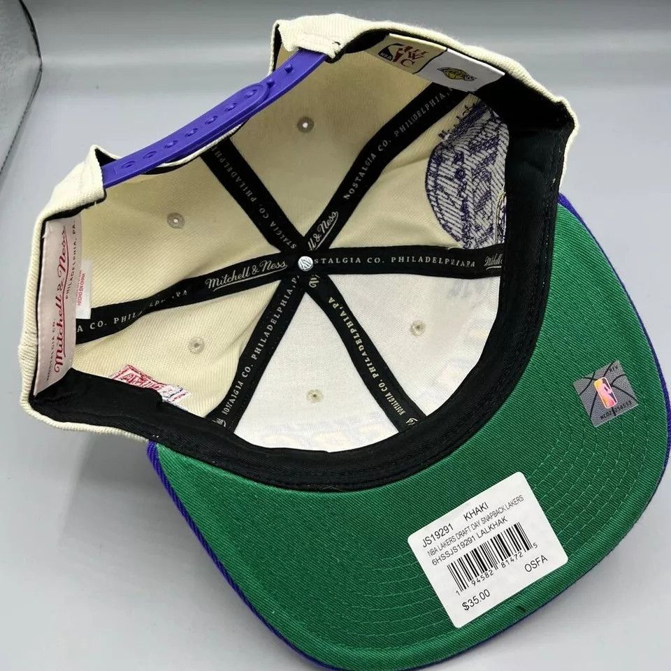 Mitchell & Ness Los Angeles LA Lakers Hat Men NBA Draft 1996 Shadow SnapBack Size ONE SIZE - 7 Thumbnail
