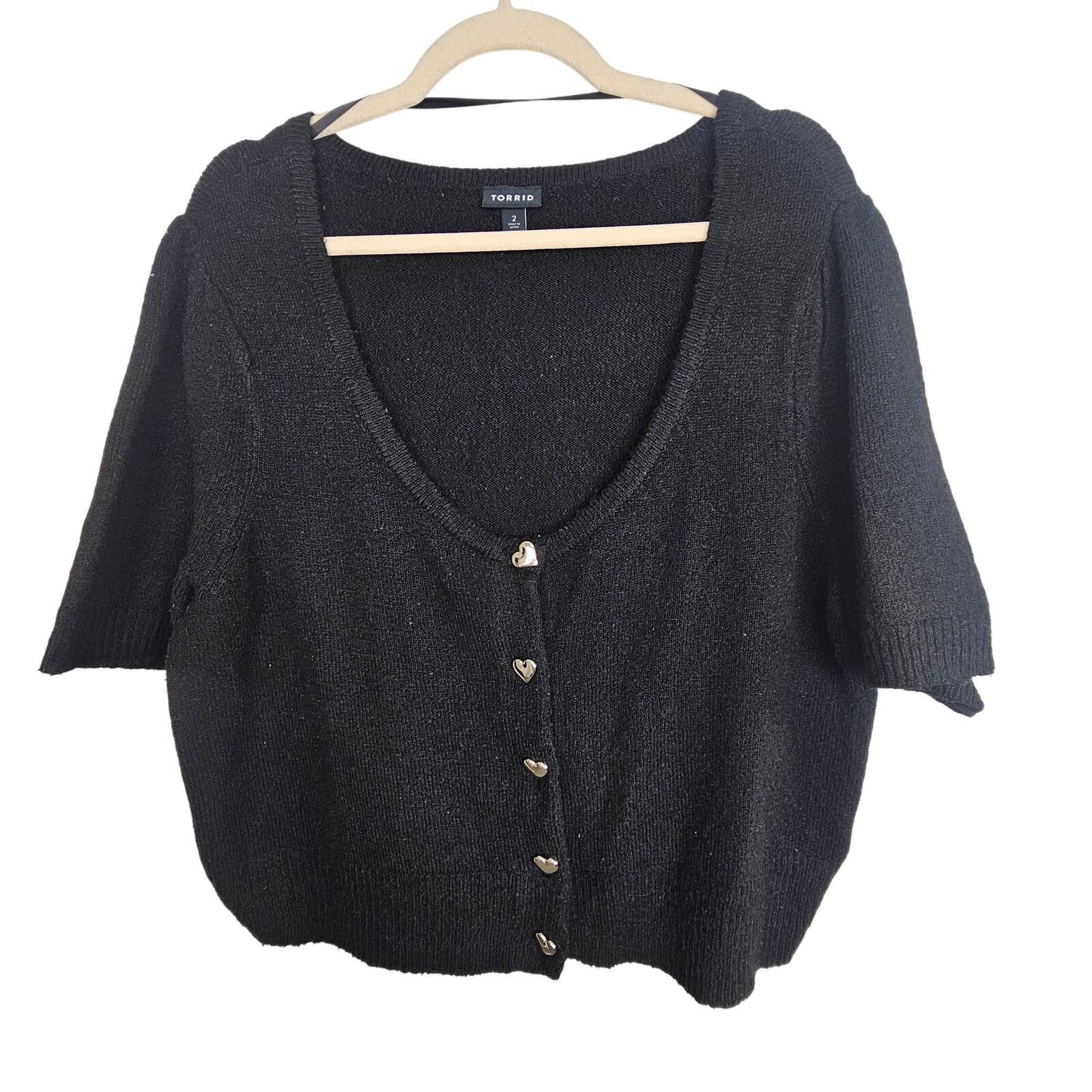 Corridor Torrid Womens Cropped Cardigan Sweater Plus Size 2X Heart Size XXL / US 16-18 / IT 52-54 - 2 Thumbnail