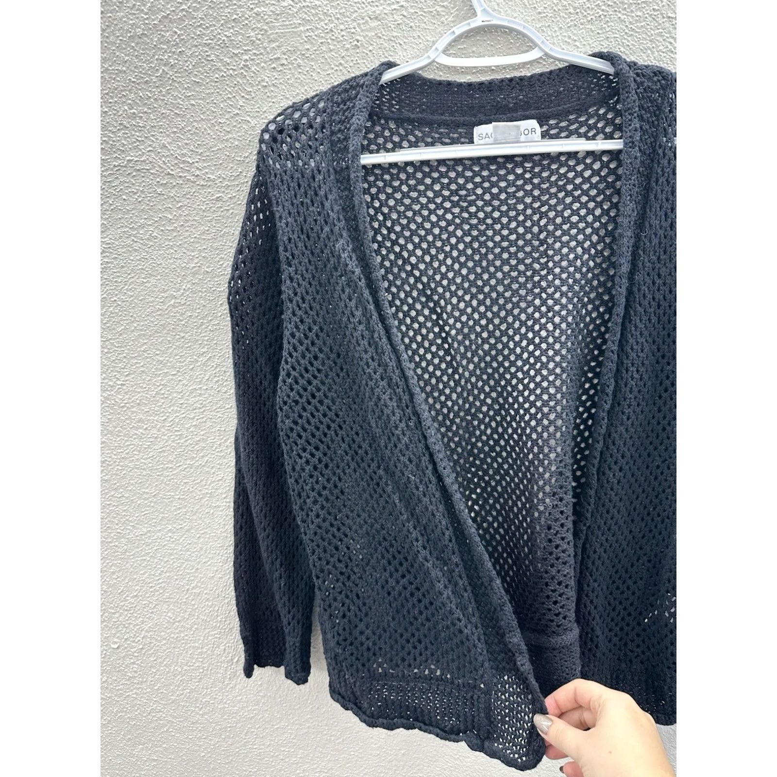 Vintage Sag Harbor Cardigan Sweater Open Front Black Womens XL Knit Open-Knit Pullover Cardigan Casual Business Size L / US 10 / IT 46 - 2 Thumbnail