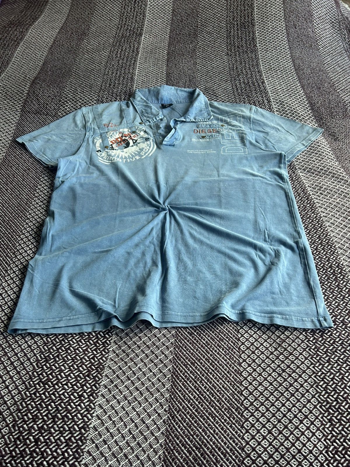 Diesel Vintage Diesel Big Graphic Print Polo T-shirt Faded Size XXL Size US XXL / EU 58 / 5 - 3 Thumbnail