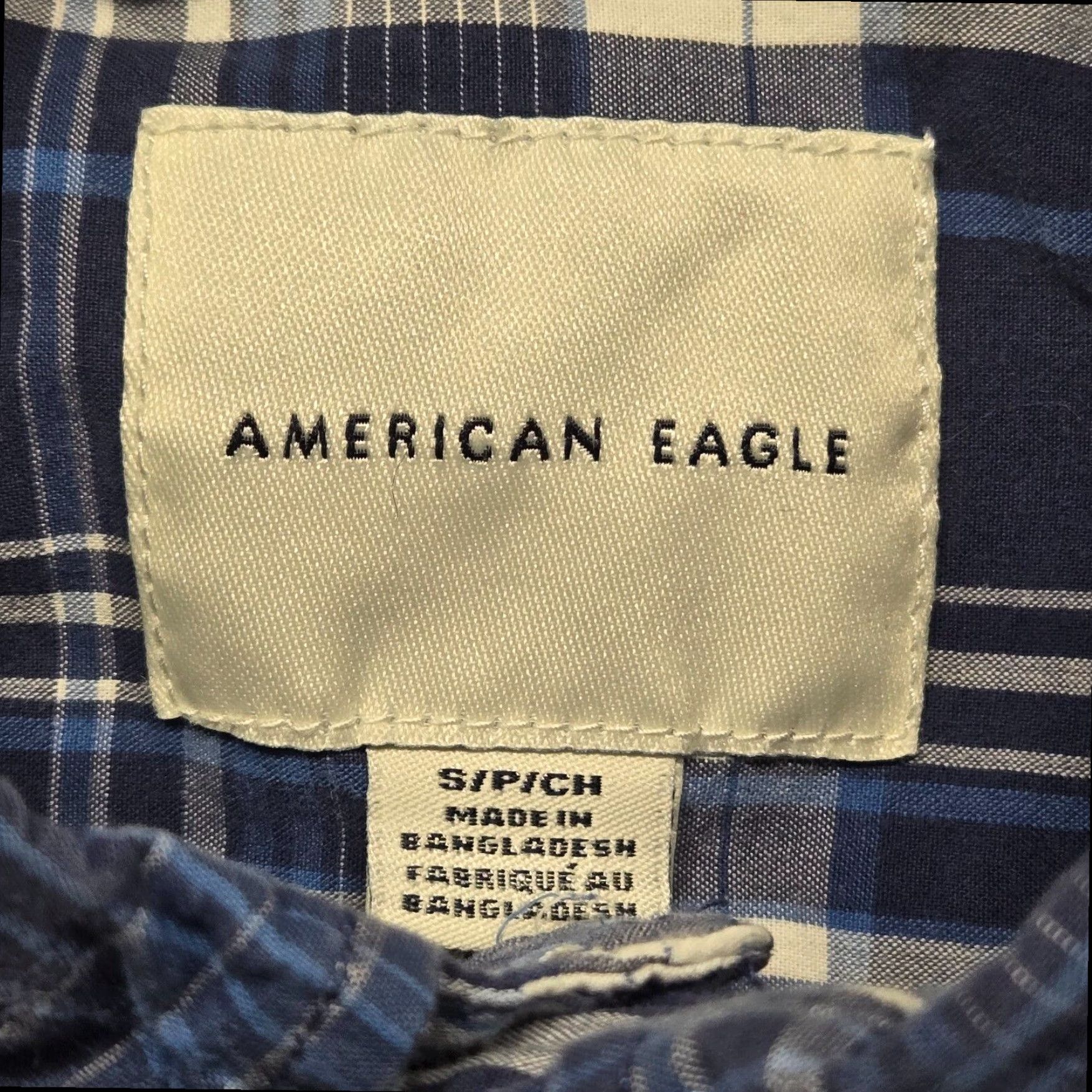American Eagle Outfitters American Eagle Plaid Flannel Button Down Long Sleeve Shirt Men's Small Blue Size US S / EU 44-46 / 1 - 3 Thumbnail