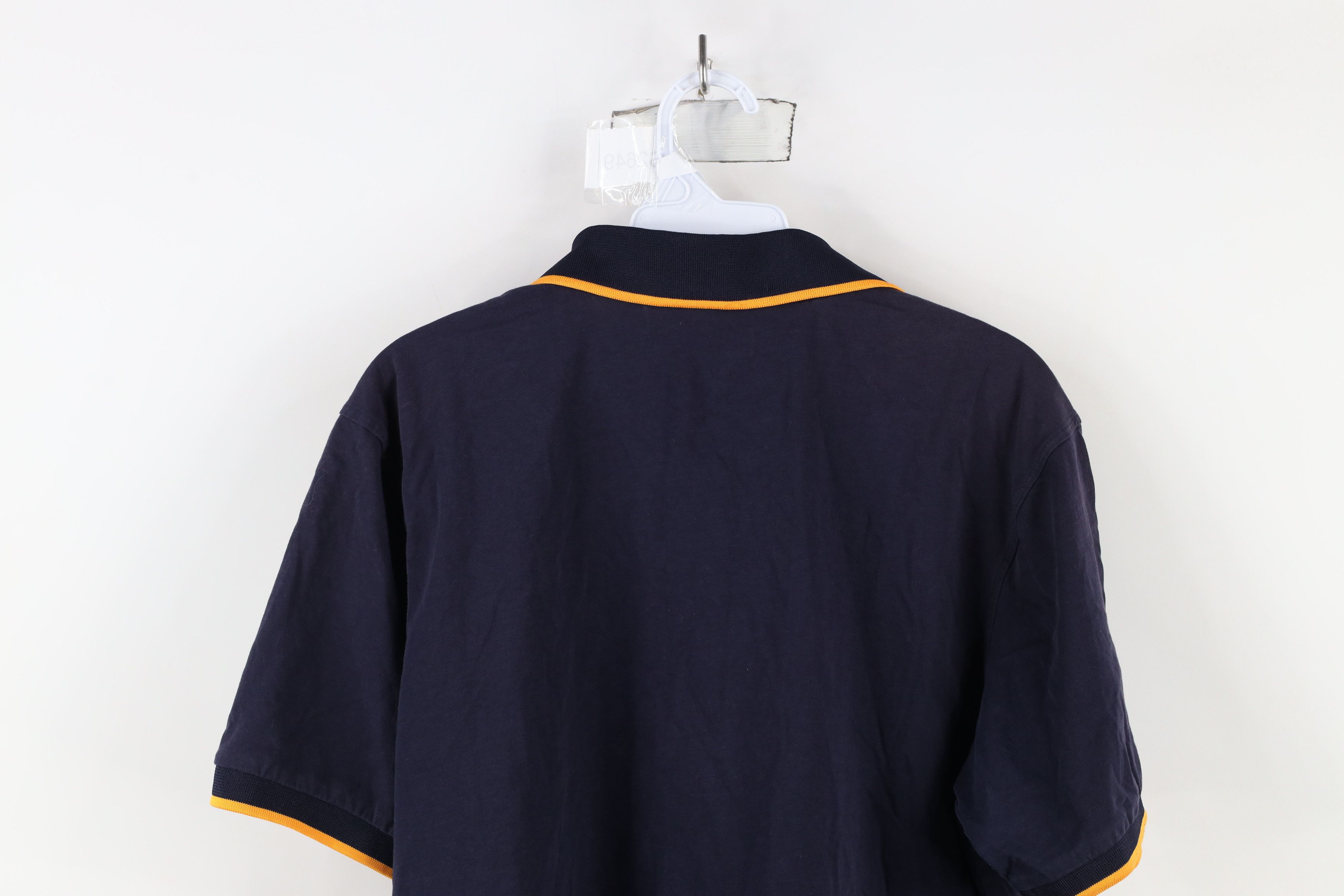 Versace × Vintage V 1969 Italia Versace Half Zip Collared Polo Shirt Blue Size US L / EU 52-54 / 3 - 13 Thumbnail
