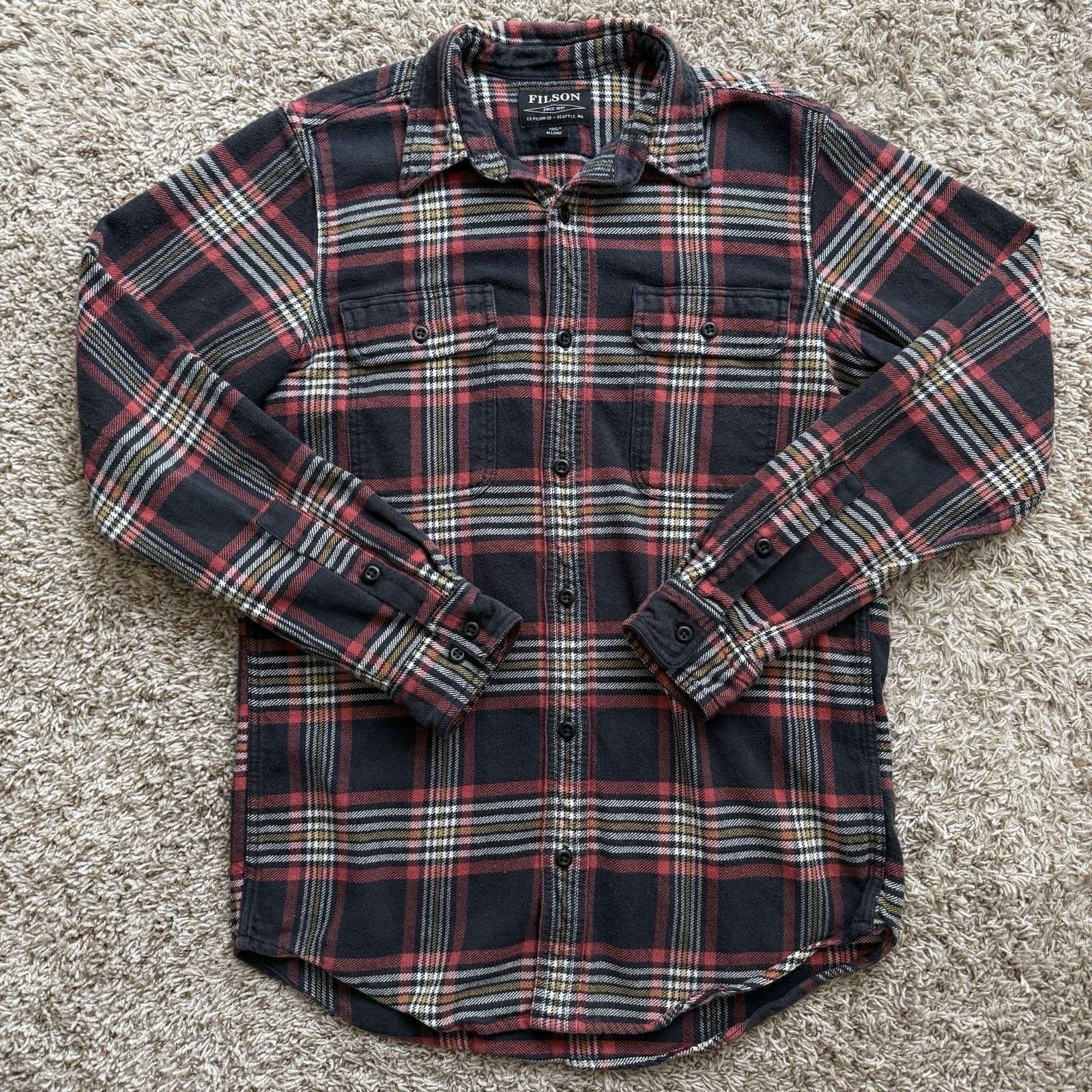 Filson Filson Co. Plaid Workshirt Flannel Button Up Shirt Red Black Size US M / EU 48-50 / 2 - 1 Thumbnail