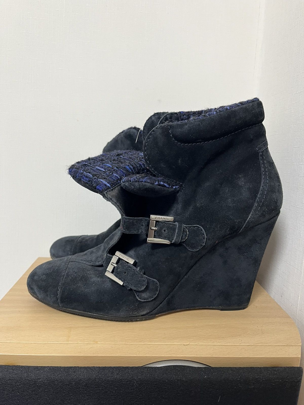 Chanel × Isabel Marant × Isabel Marant Etoile Chanel Suede Tweed Anke Boots Size US 10 / IT 40 - 2 Thumbnail