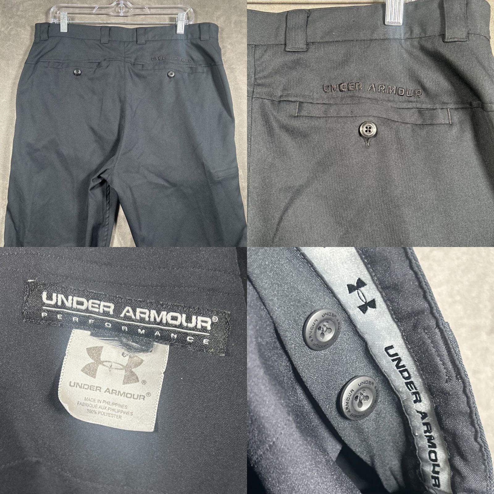 Under Armour Under Armour Performance Mens Pants 36X30 Black Stretch Zip Side Cargo Pocket Size US 36 / EU 52 - 8 Thumbnail