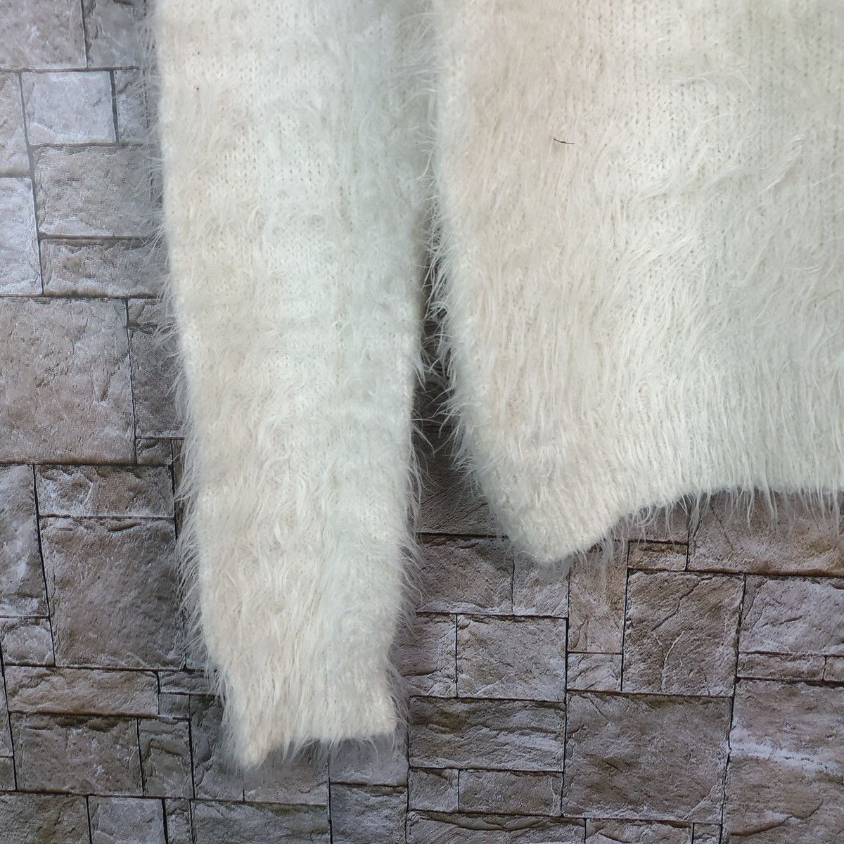 Homespun Knitwear × Japanese Brand Colza White Shag Shaggy Fur Mohair Knitwear #A18 Size M / US 6-8 / IT 42-44 - 7 Thumbnail