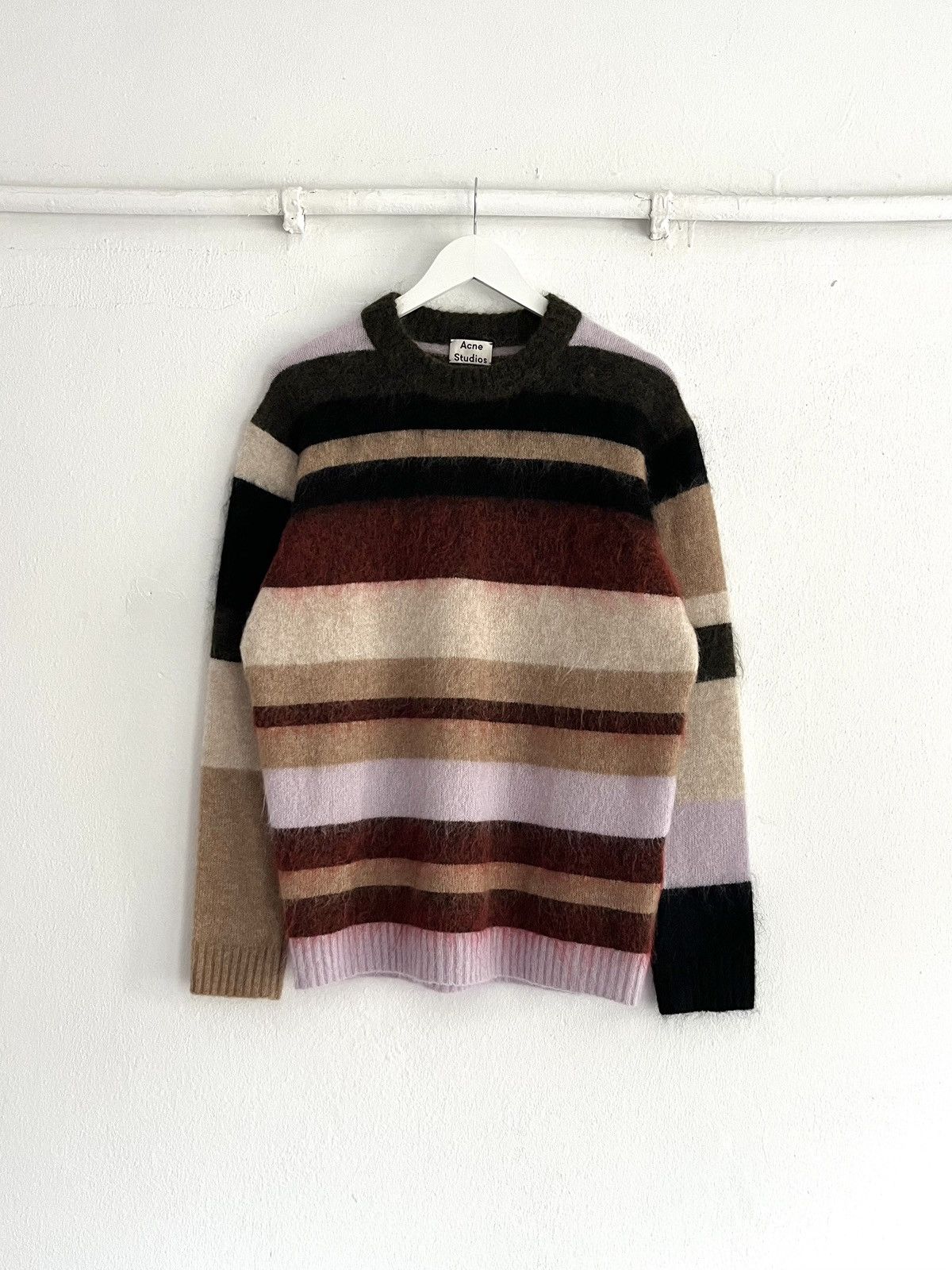 Acne Studios Acne Studios Striped Wool Mohair Multicolor Knit Sweater Size XS / US 0-2 / IT 36-38 - 1 Thumbnail