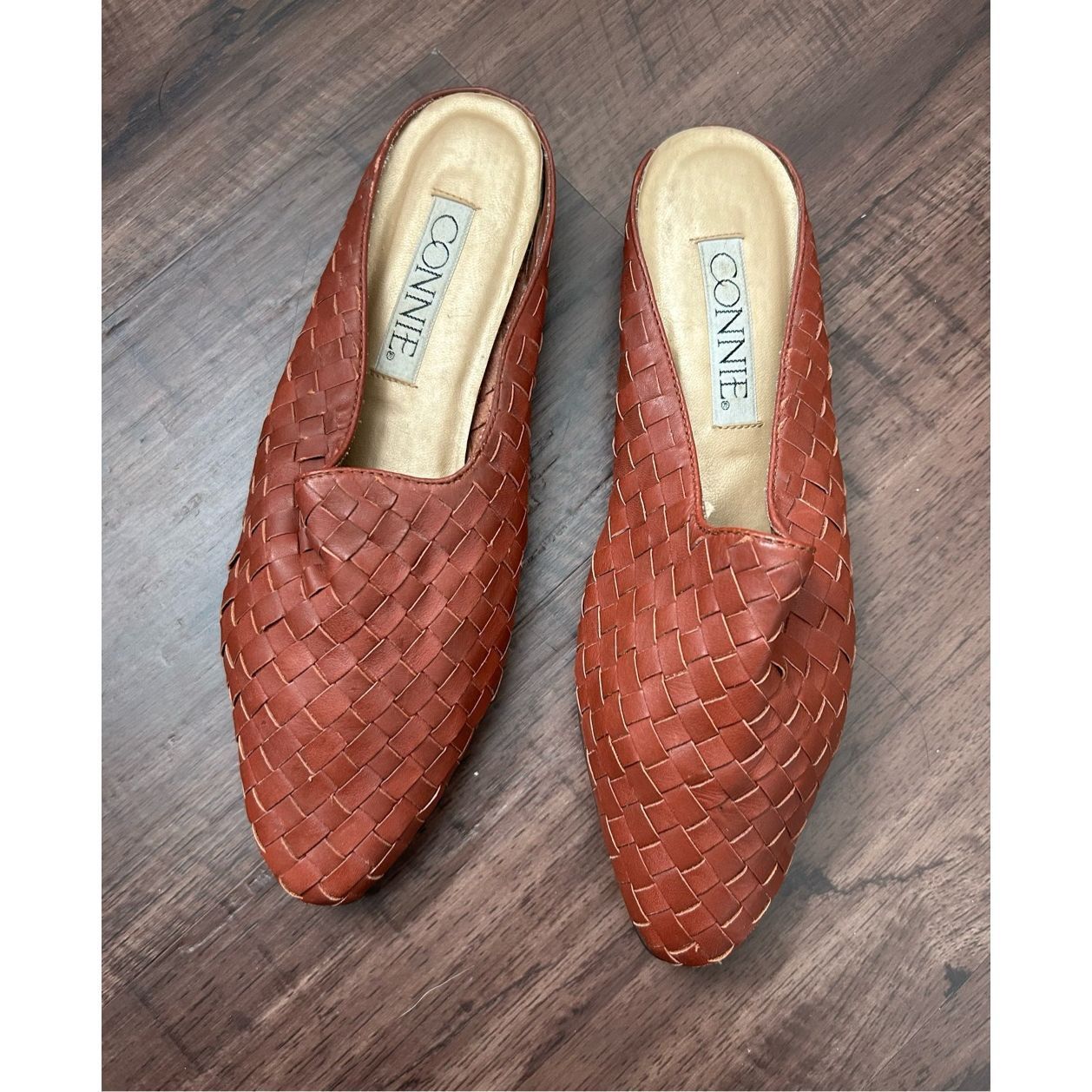 Bonnie Clyde Connie Wicker Woven Slip-On Brown Shoes, Size 9 Size US 9 / IT 39 - 1 Thumbnail