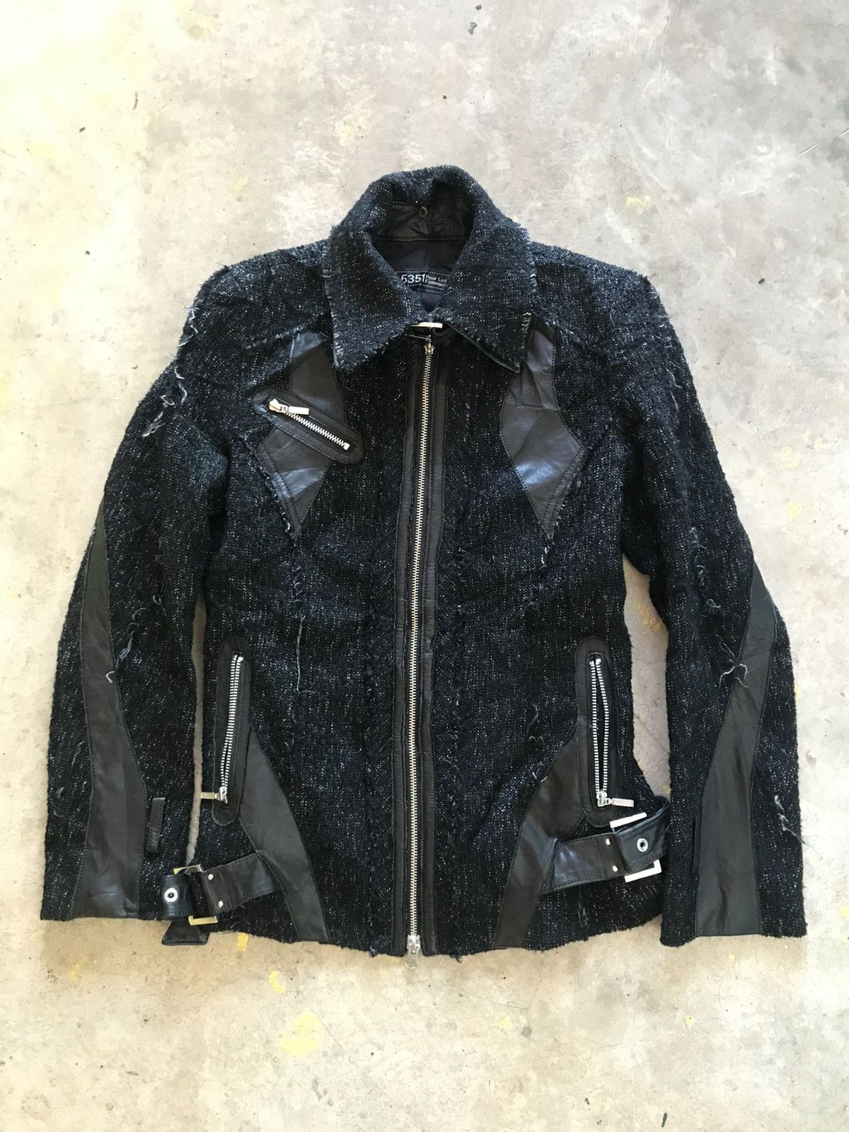 5351 POUR LES FEMMES 00s Patch Work Tweed Jacket Size M / US 6-8 / IT 42-44 - 1 Thumbnail