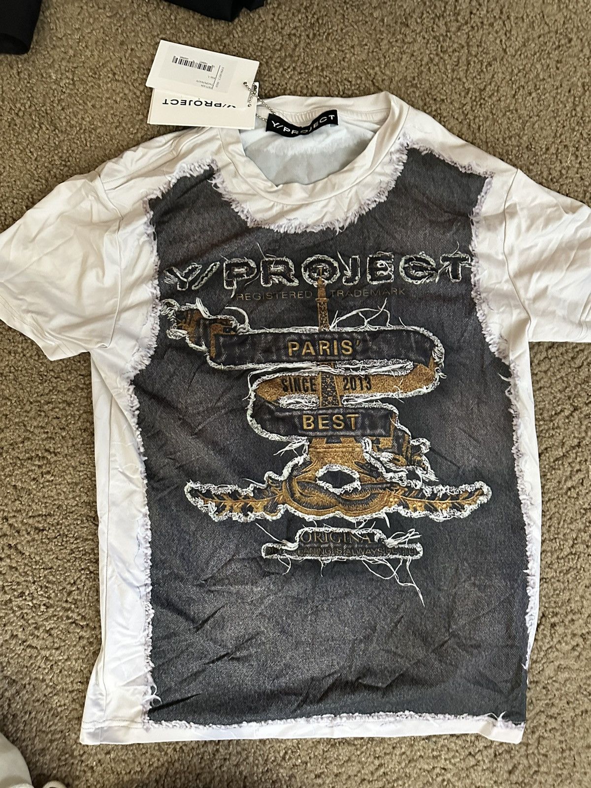 image of Gray & Off-White Jean Paul Gaultier Edition 'paris' Best', Men's (Size Large)
