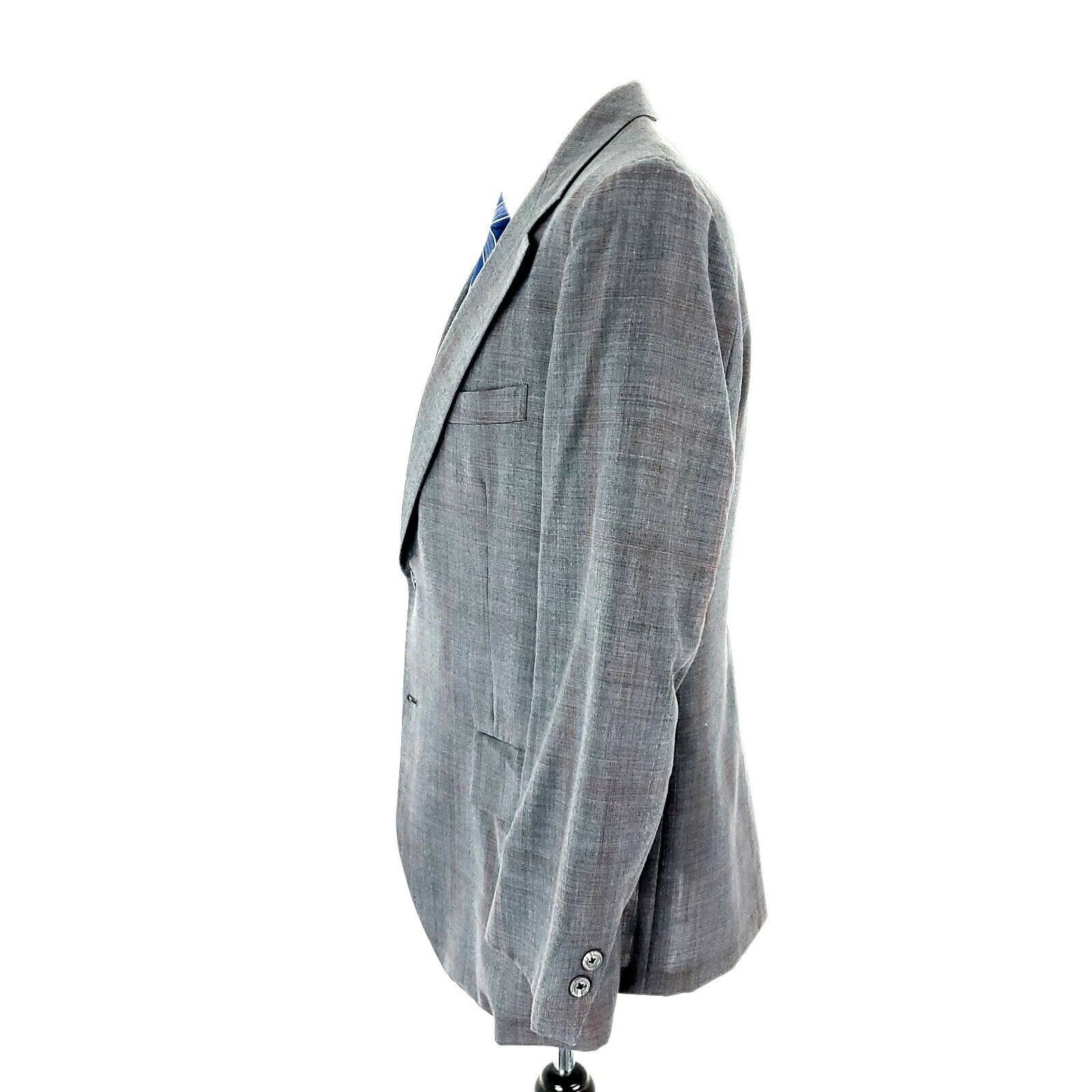 Hart Schaffner Marx Hart Schaffner Marx Wool 2 Button Blazer 40R Gray W/ Red Win Size 40R - 5 Thumbnail