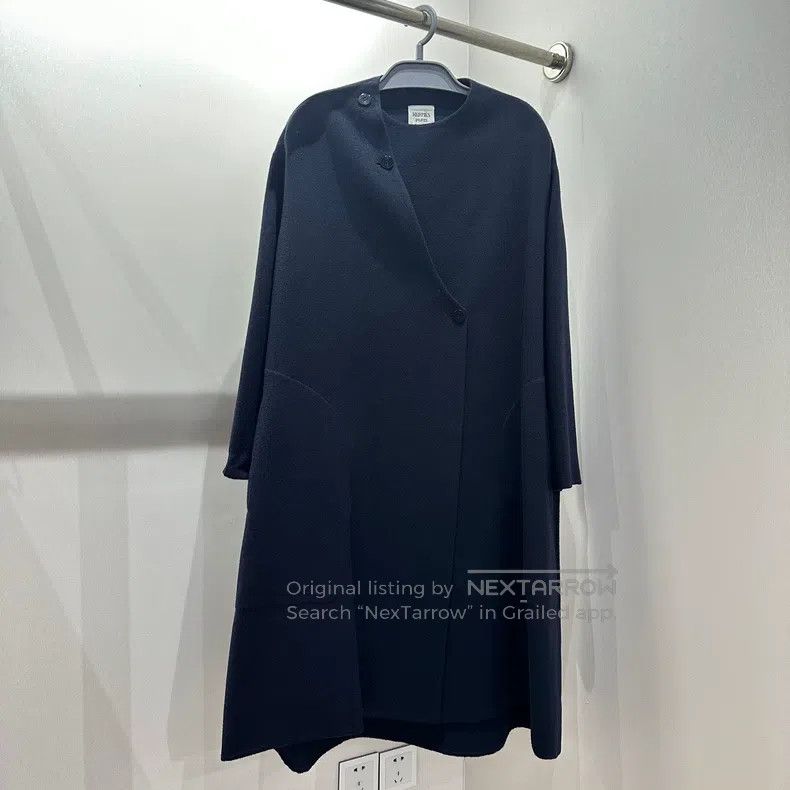 Hermes Hermes Asymmetrical Button Long Cashmere Overcoat Size XXS / US 00 / IT 34 - 1 Thumbnail