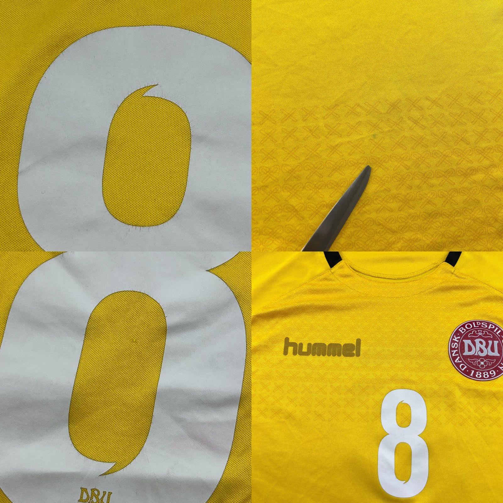 Hummel Hummel Denmark 2016 2017 Goalkeeper Football Jersey Mens Medium Adult Shirt DBU Yellow Short Sleeve Moisture Wicking Quick Dry Sports FootballMens Size US M / EU 48-50 / 2 - 8 Thumbnail