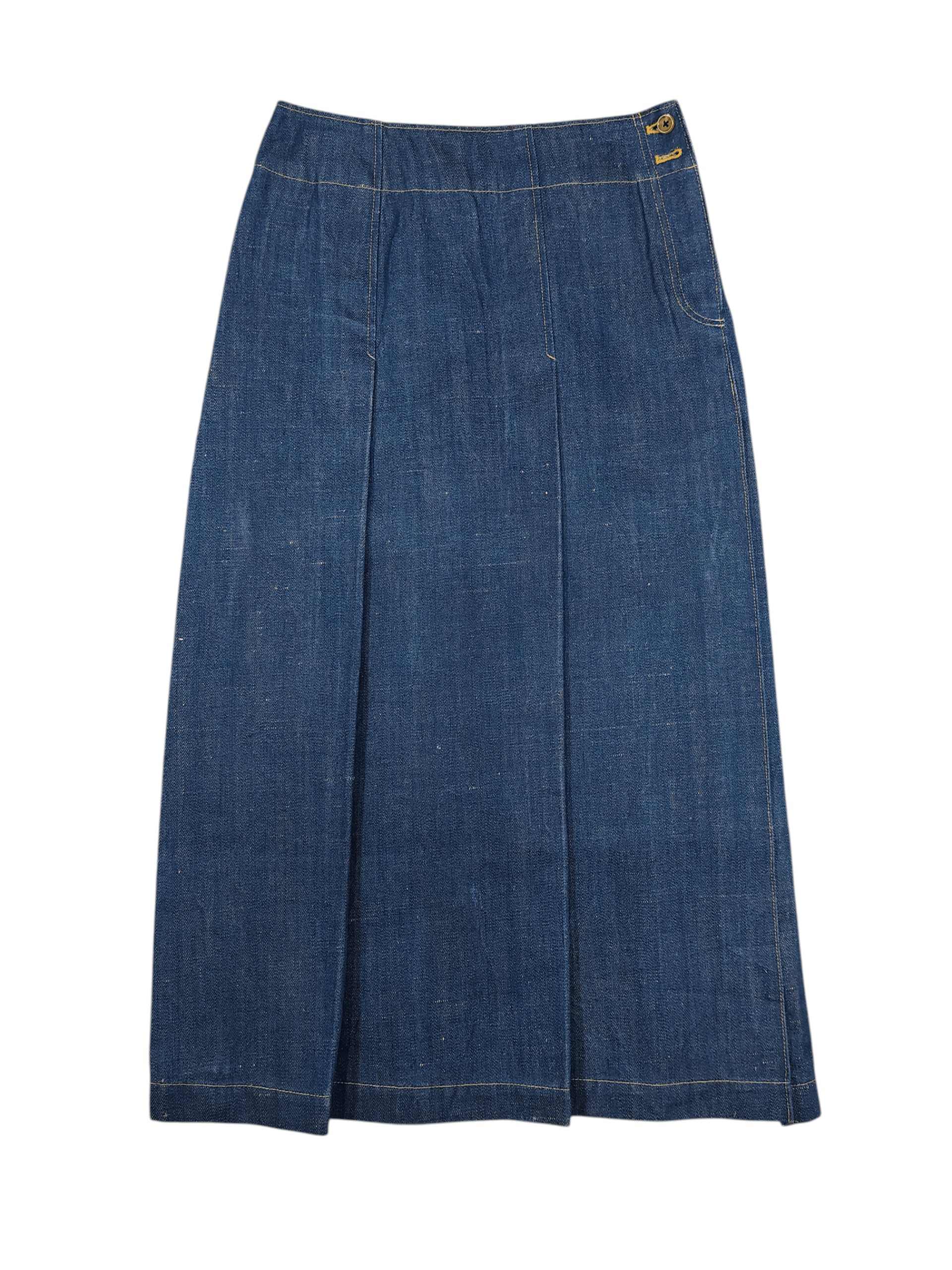Japanese Brand RARE Akiko Ogawa🇯🇵 Primary 17oz Denim Selvedge Skirt Size 29" - 1 Thumbnail