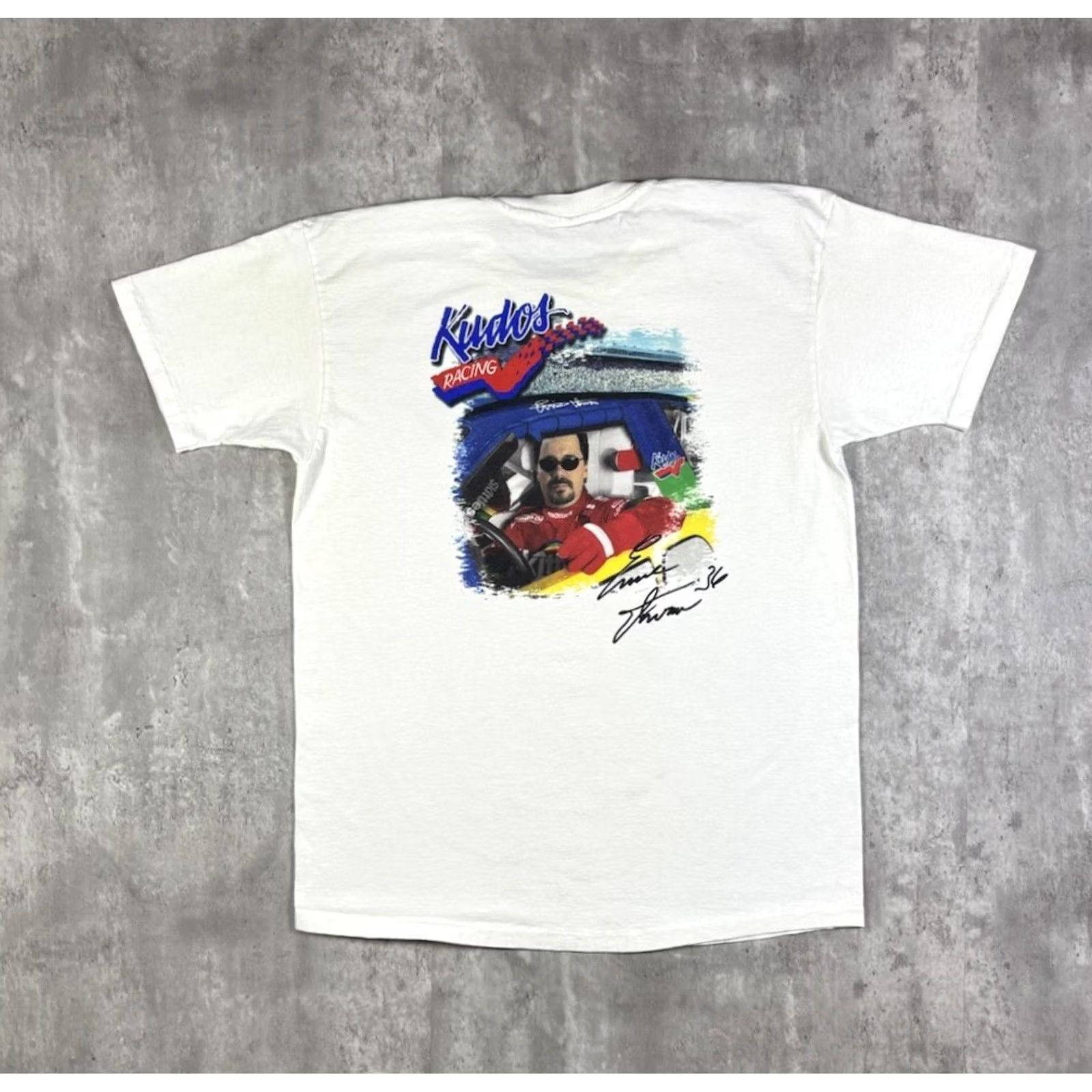 Anvil VINTAGE 90s Kudos Racing Nascar T Shirt White XL Mens 90s USA Shoes? Size US XL / EU 56 / 4 - 2 Thumbnail